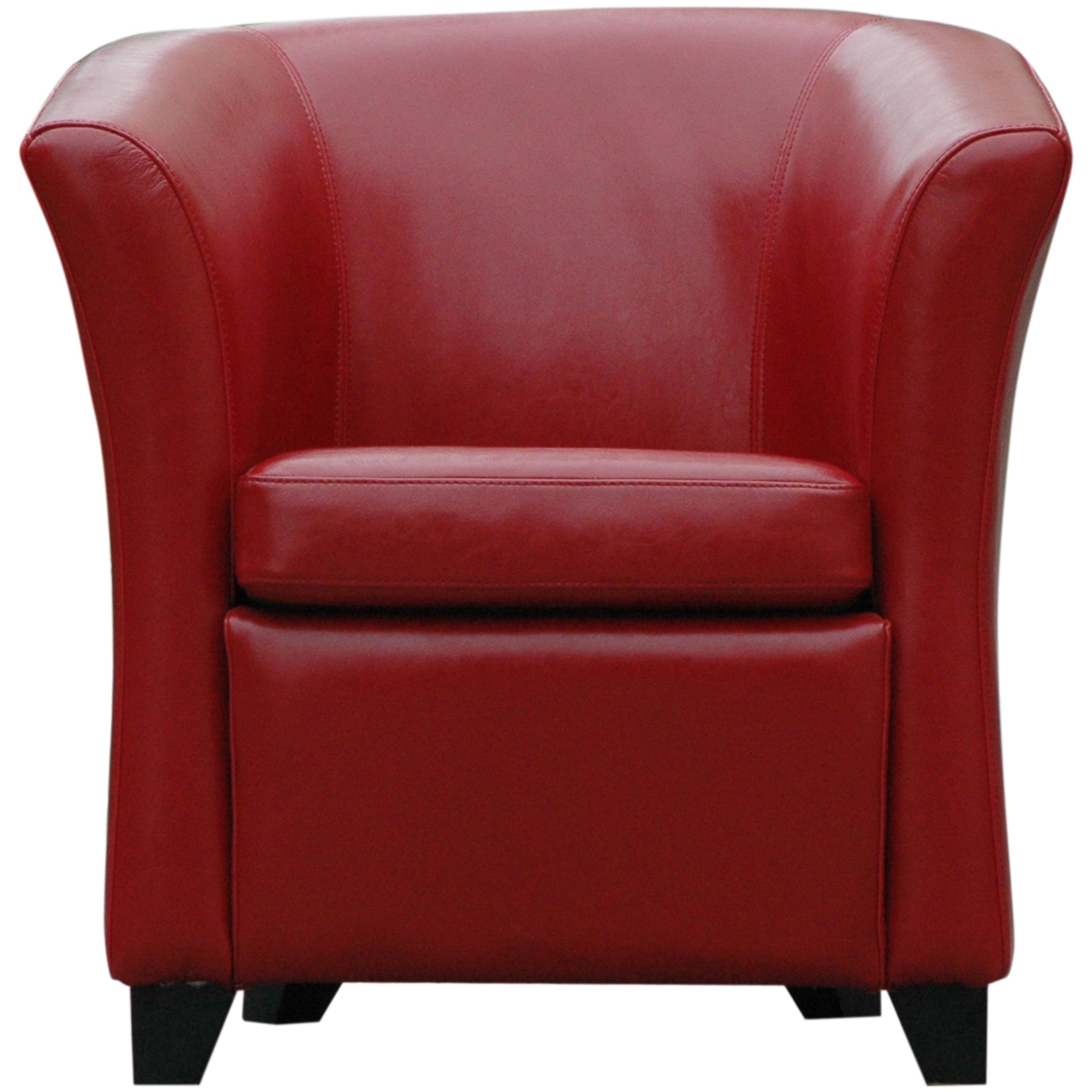 John Lewis Romeo Leather Club Chair, Red at JohnLewis