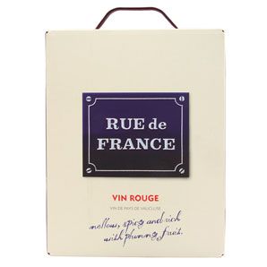 Rue de France Rouge Vin de Pays de Vaucluse, South of France, 3 Litre Box (Pack of 4 Boxes)
