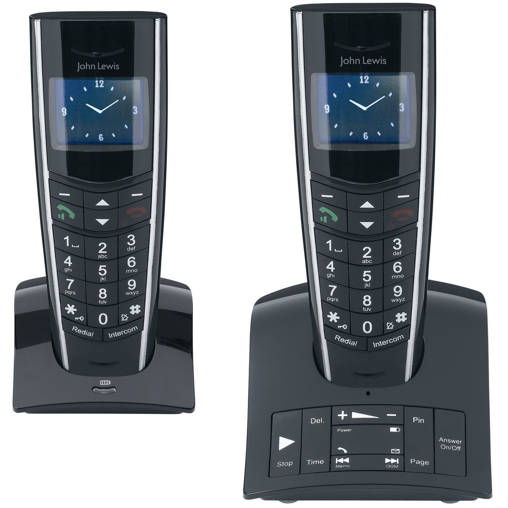 John Lewis Digital Telephone and Answering Machine, Twin DECT