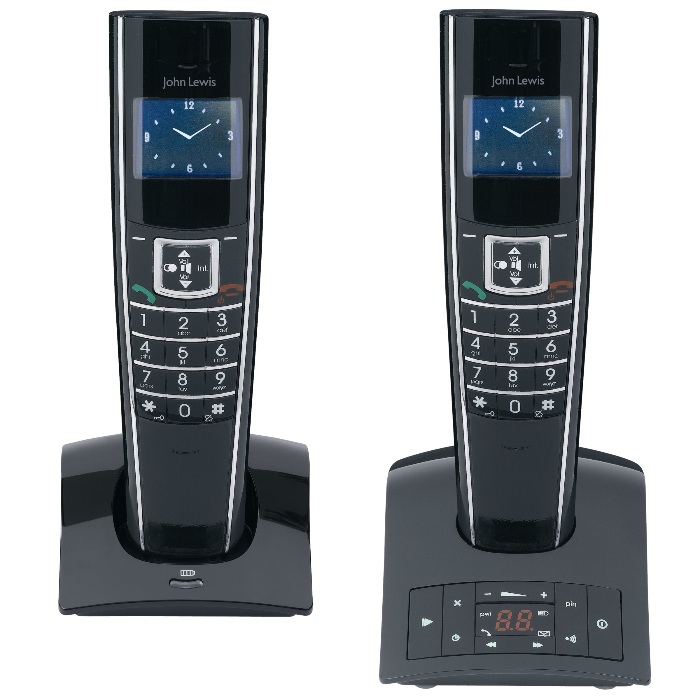 John Lewis Slim Digital Telephone and Answering Machine, Twin DECT
