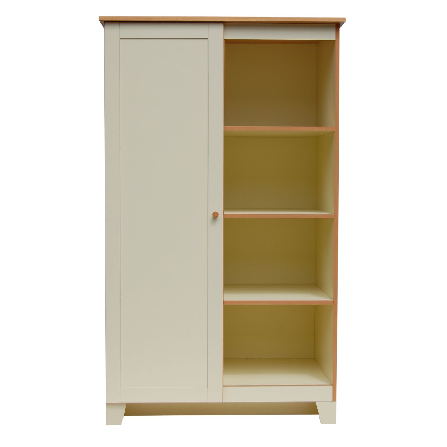 John Lewis Nouveau Double Wardrobe, Ivory, width 104cm