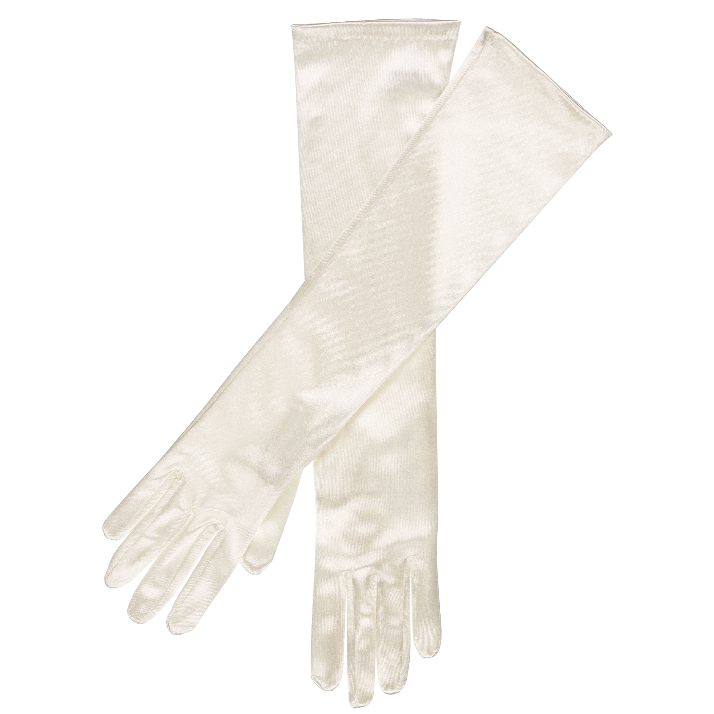 Ivory Satin Evening Gloves, Long £8