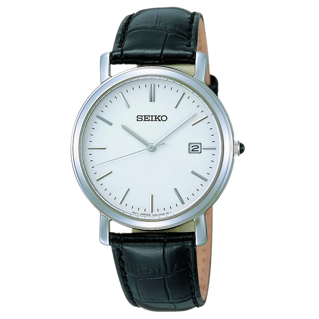 Seiko Leather Strap Mens Watch, SKK645P1