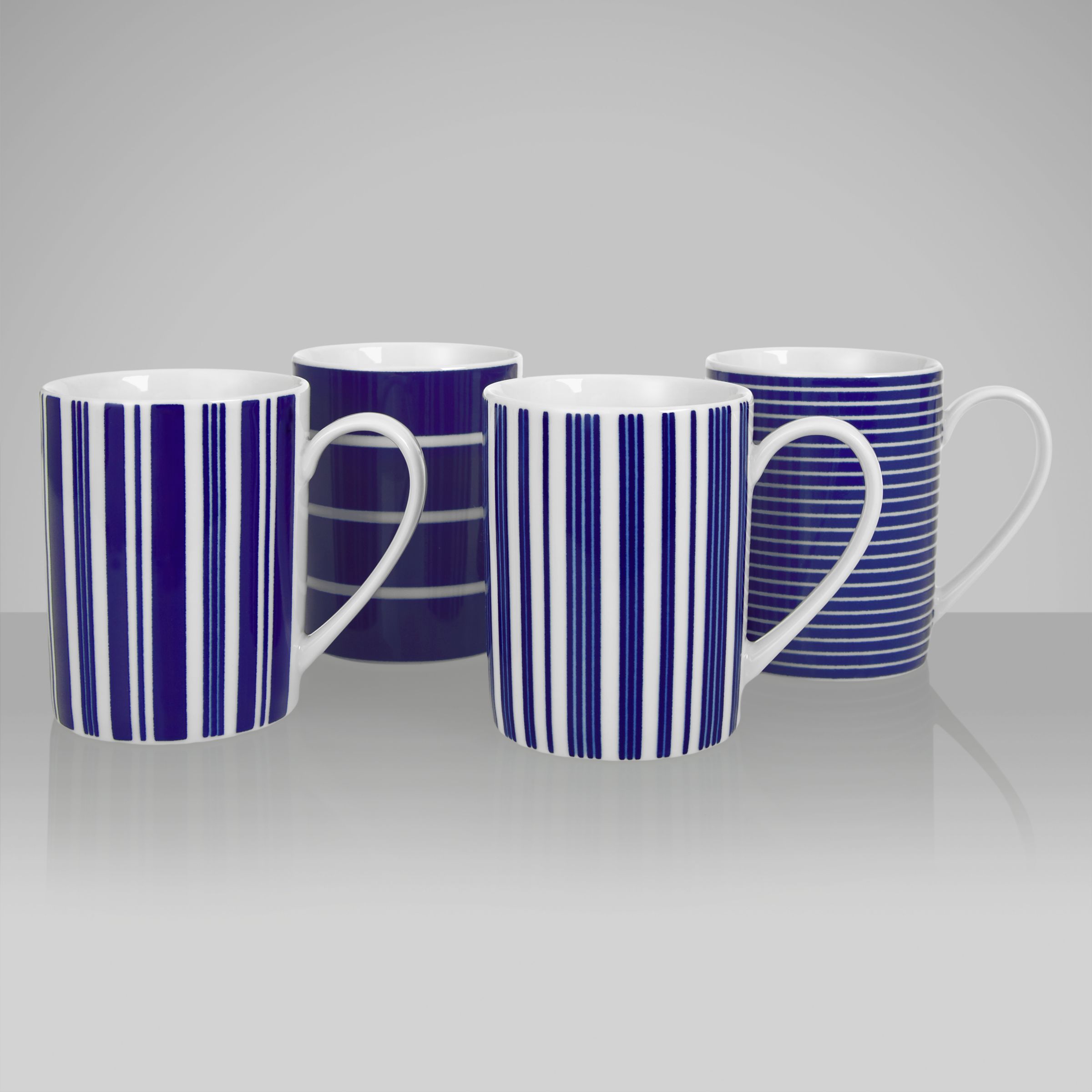 John Lewis Stripes Mugs, Set of 4, Assorted