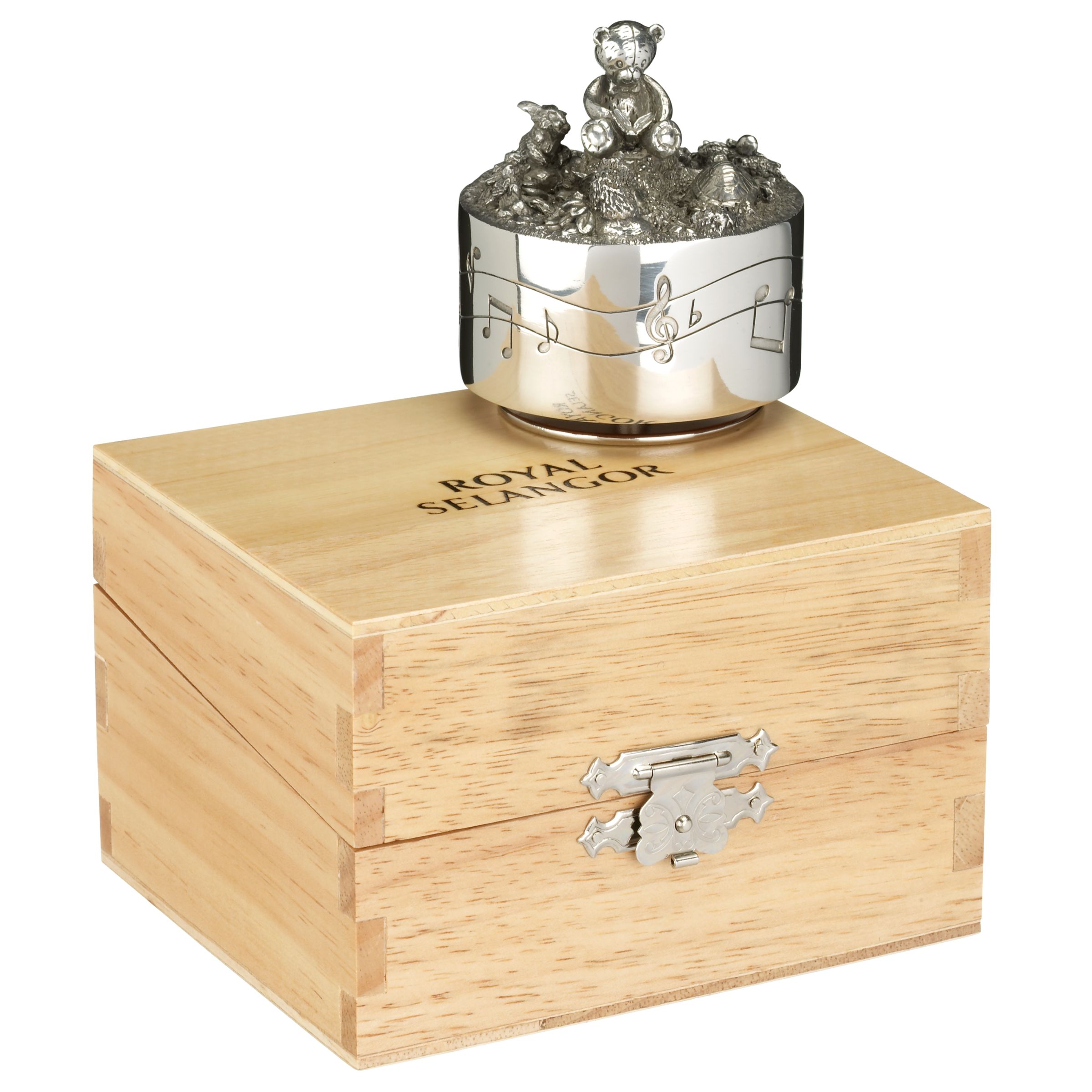 Pewter Teddy Musical Box