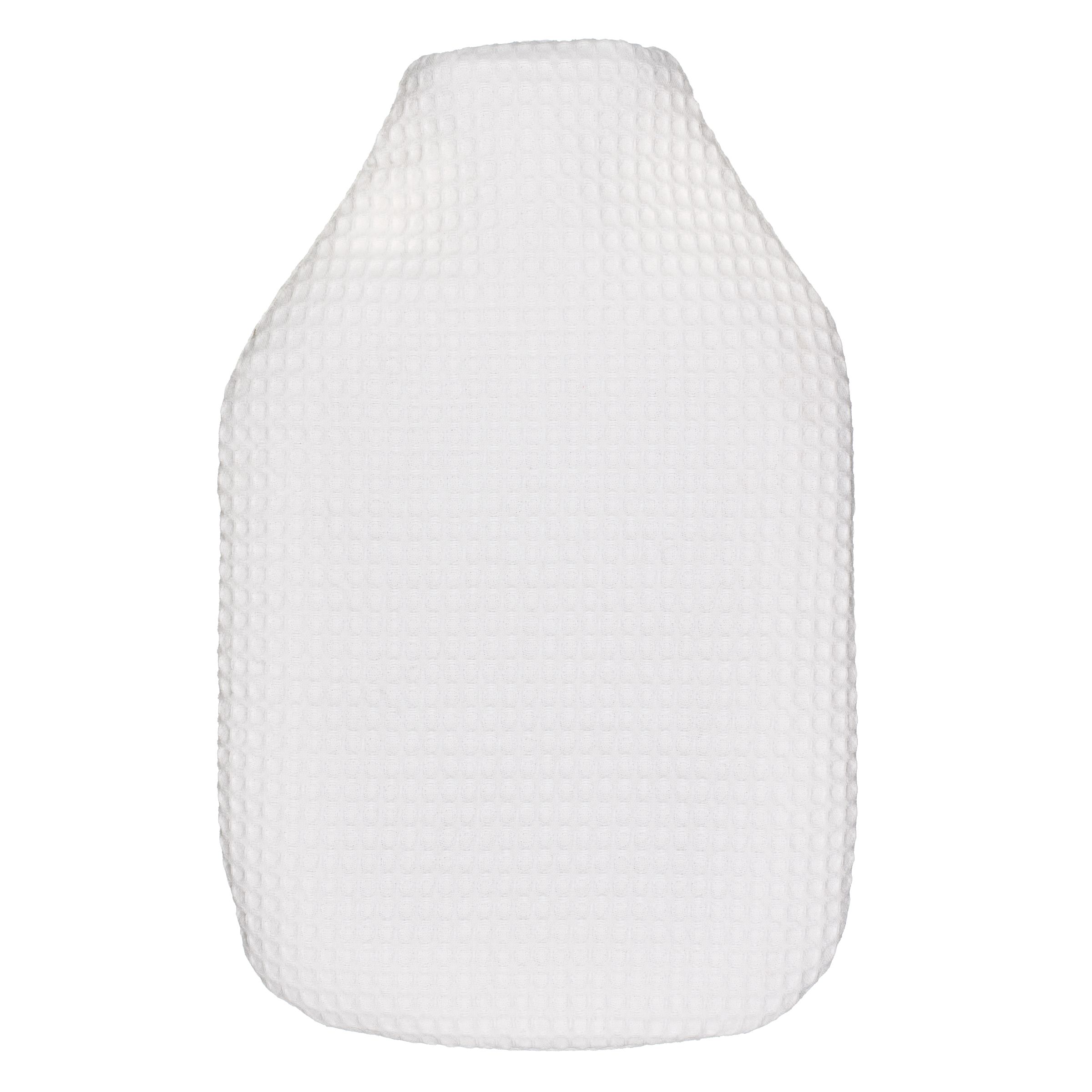 Waffle Cotton Hot Water Bottle, White