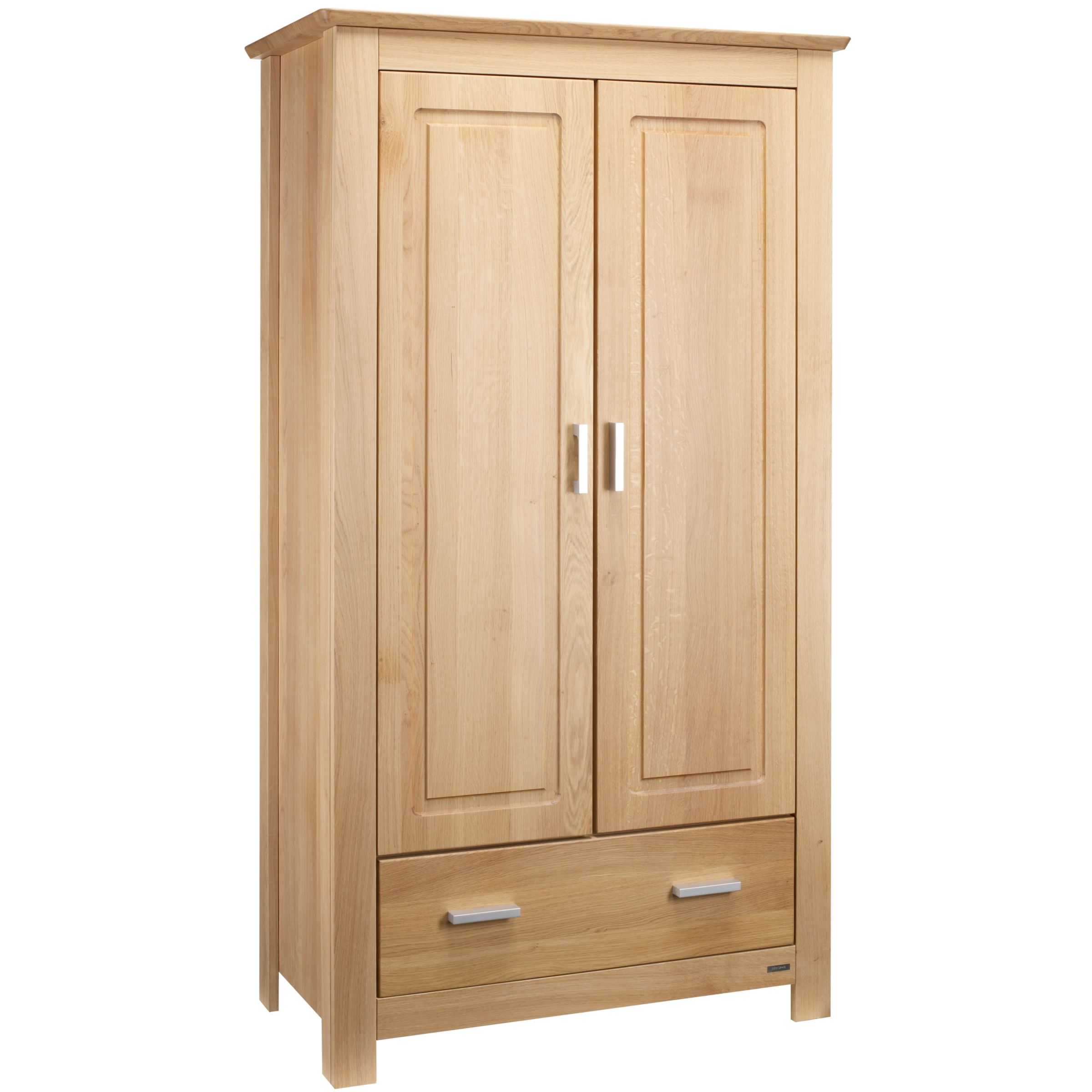 John Lewis Deco Double Wardrobe, Solid Oak