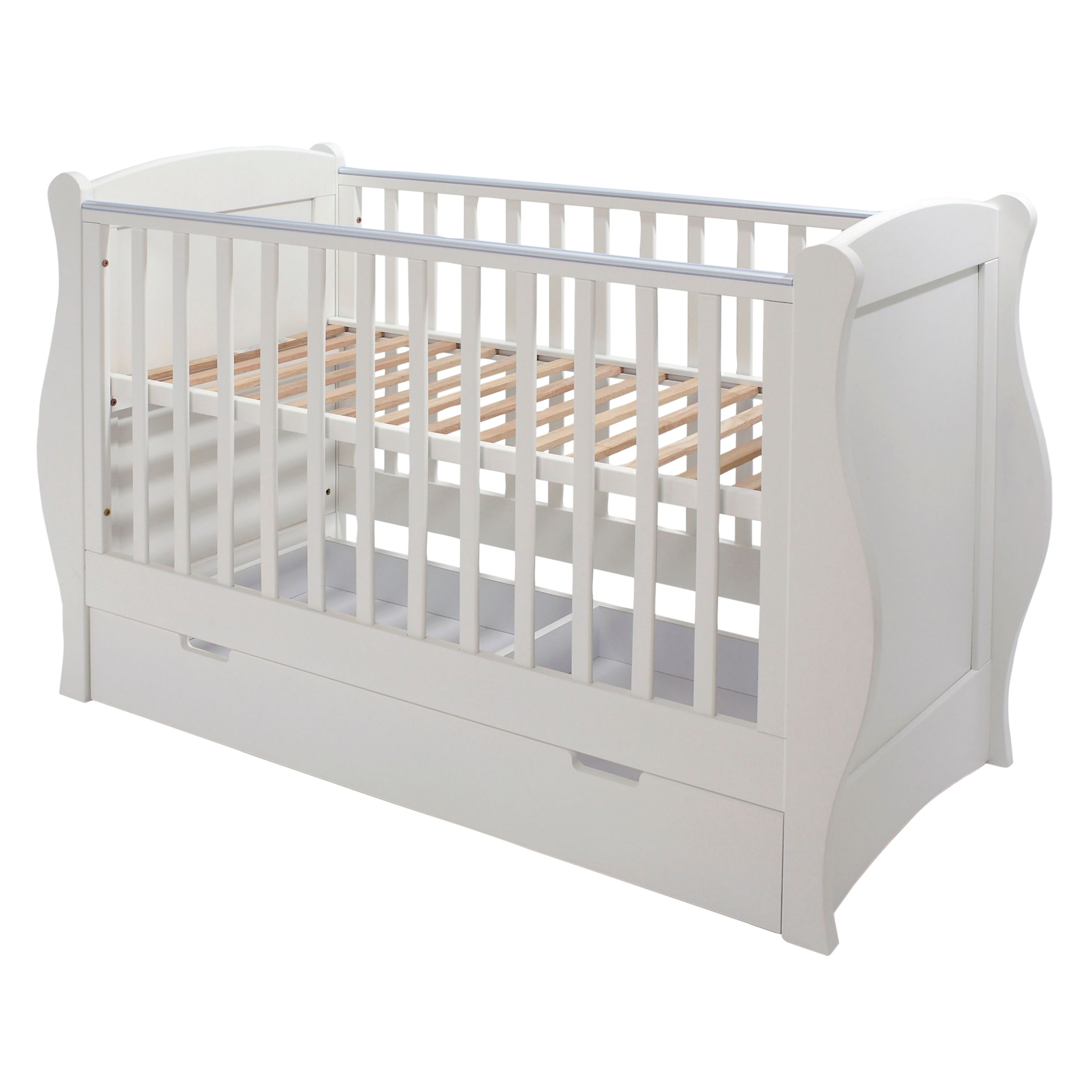 John Lewis Grace Sleigh Cot White