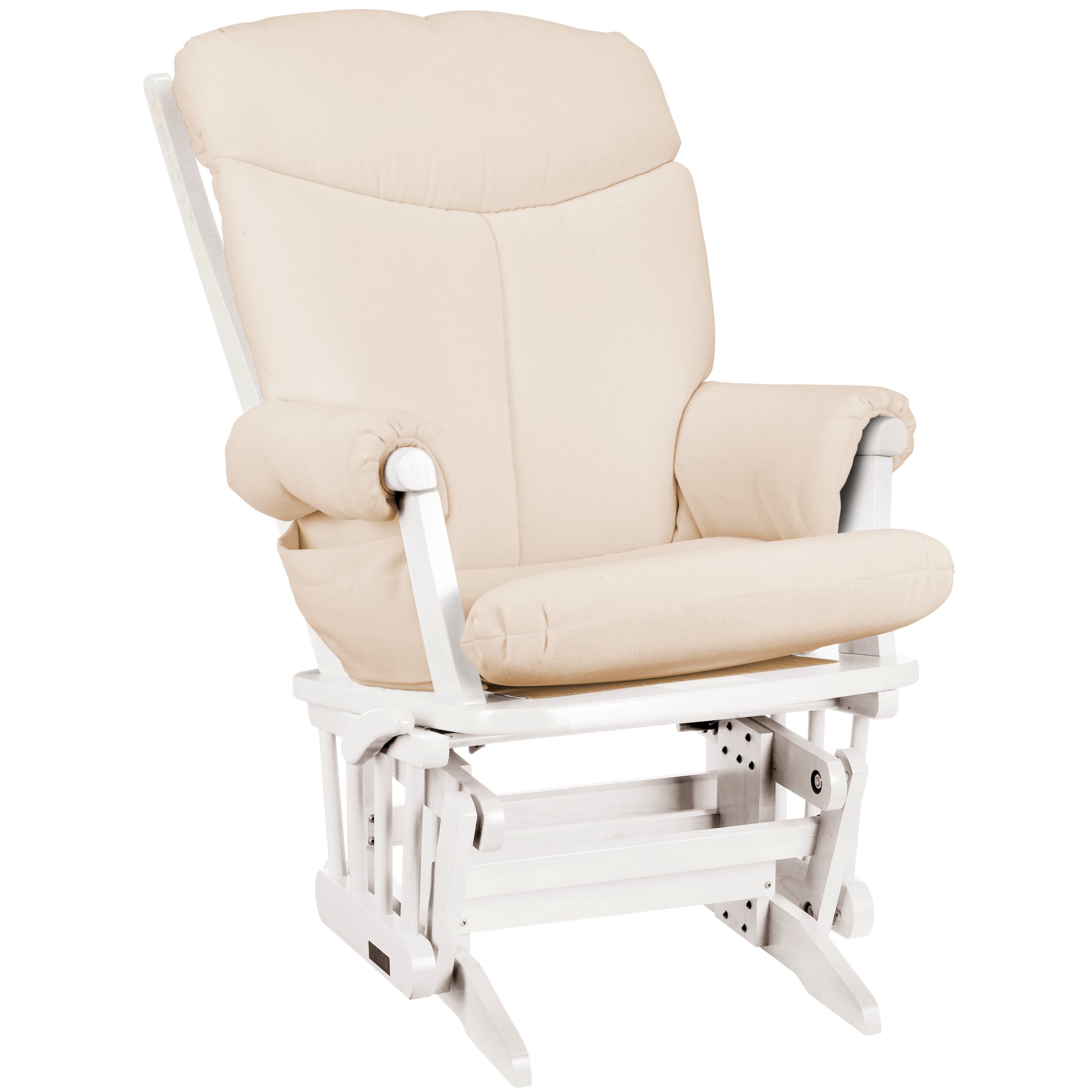 John Lewis Polly Glider Chair, Soft Beige/White