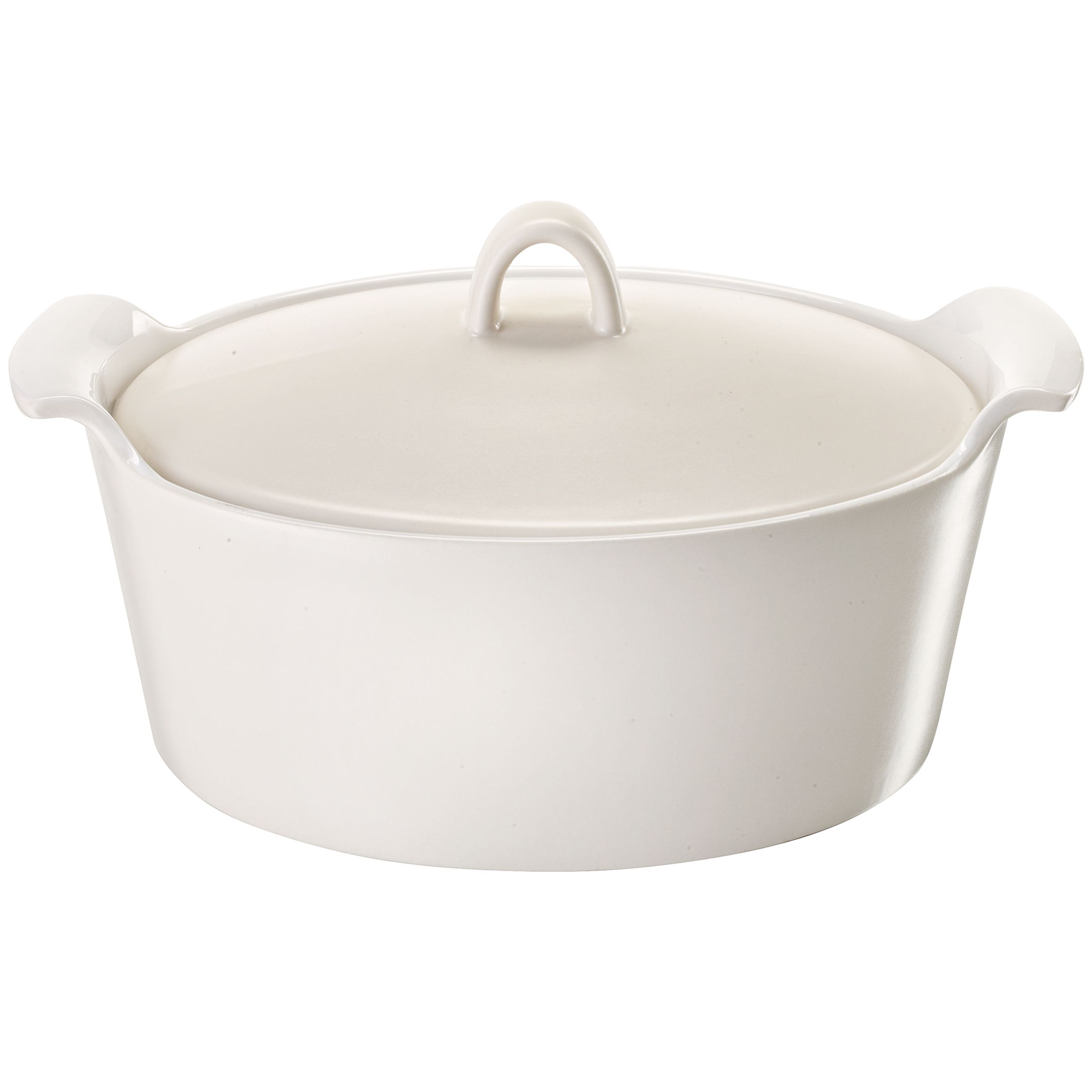 John Lewis Ceramic Casserole, Vanilla, Dia.23cm