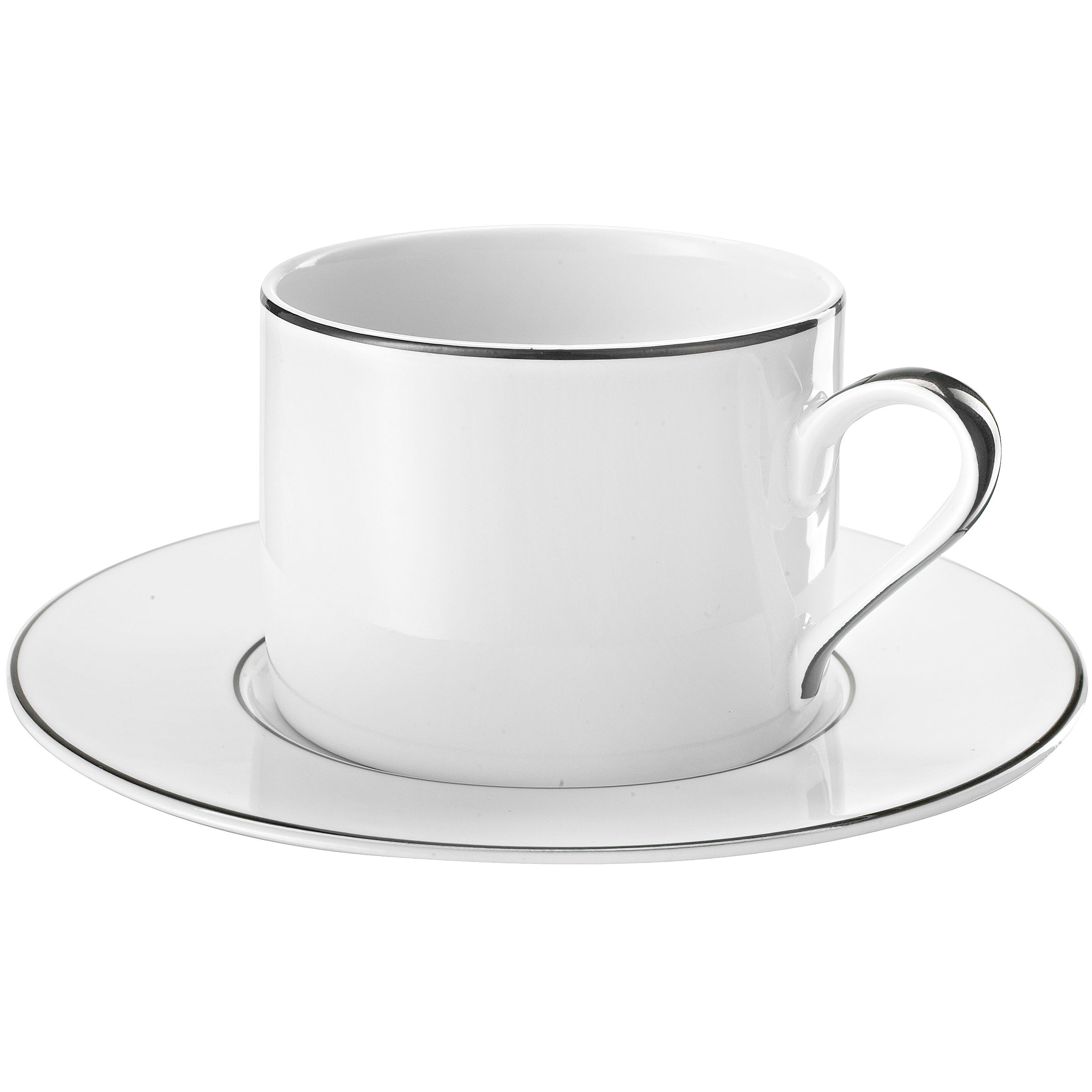John Lewis Black Lines Teacup and Saucer