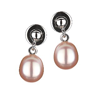 EWA Fresh Water Pearl Drop Earrings, Oyster Pink