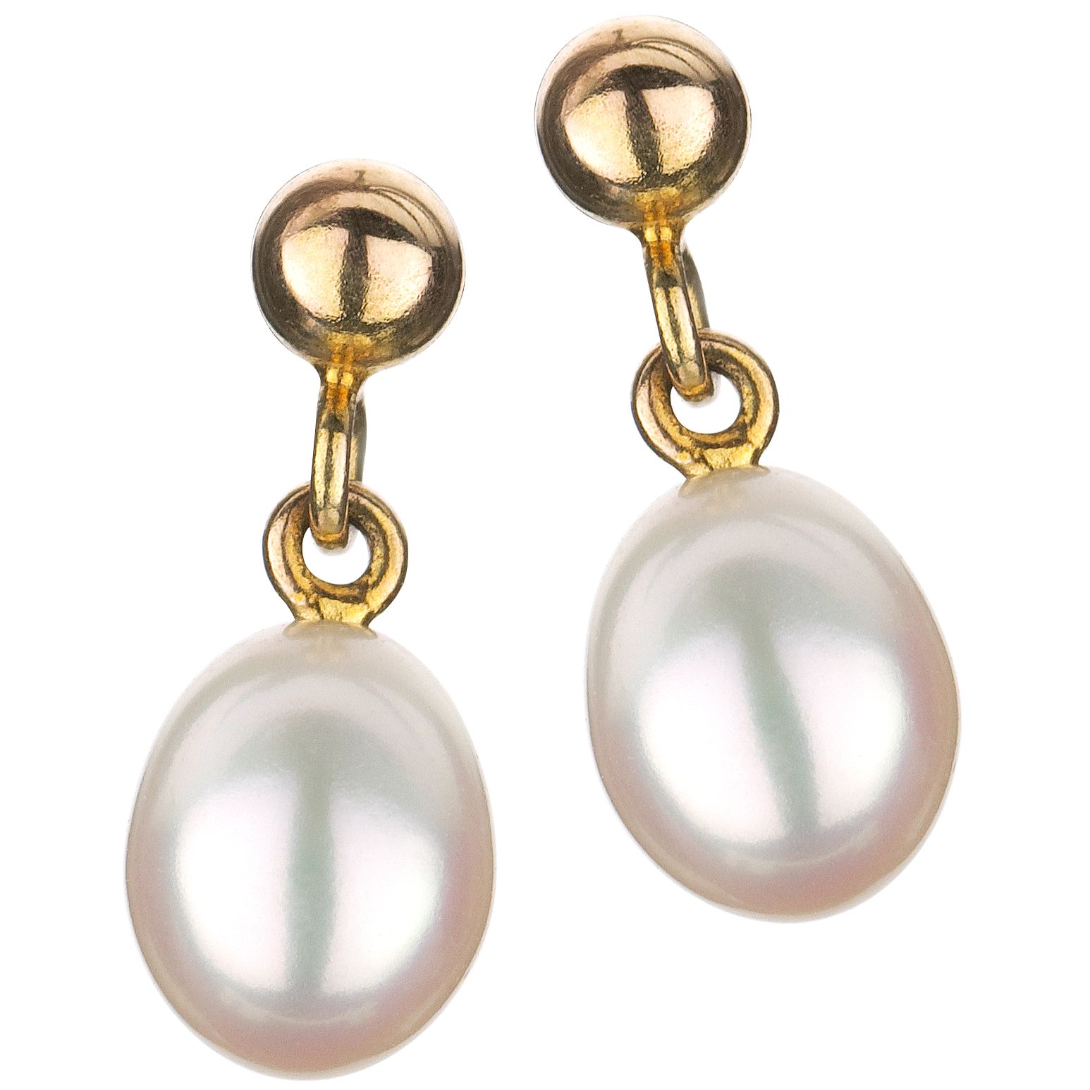 Fresh Water Pearl Drop Earrings, White