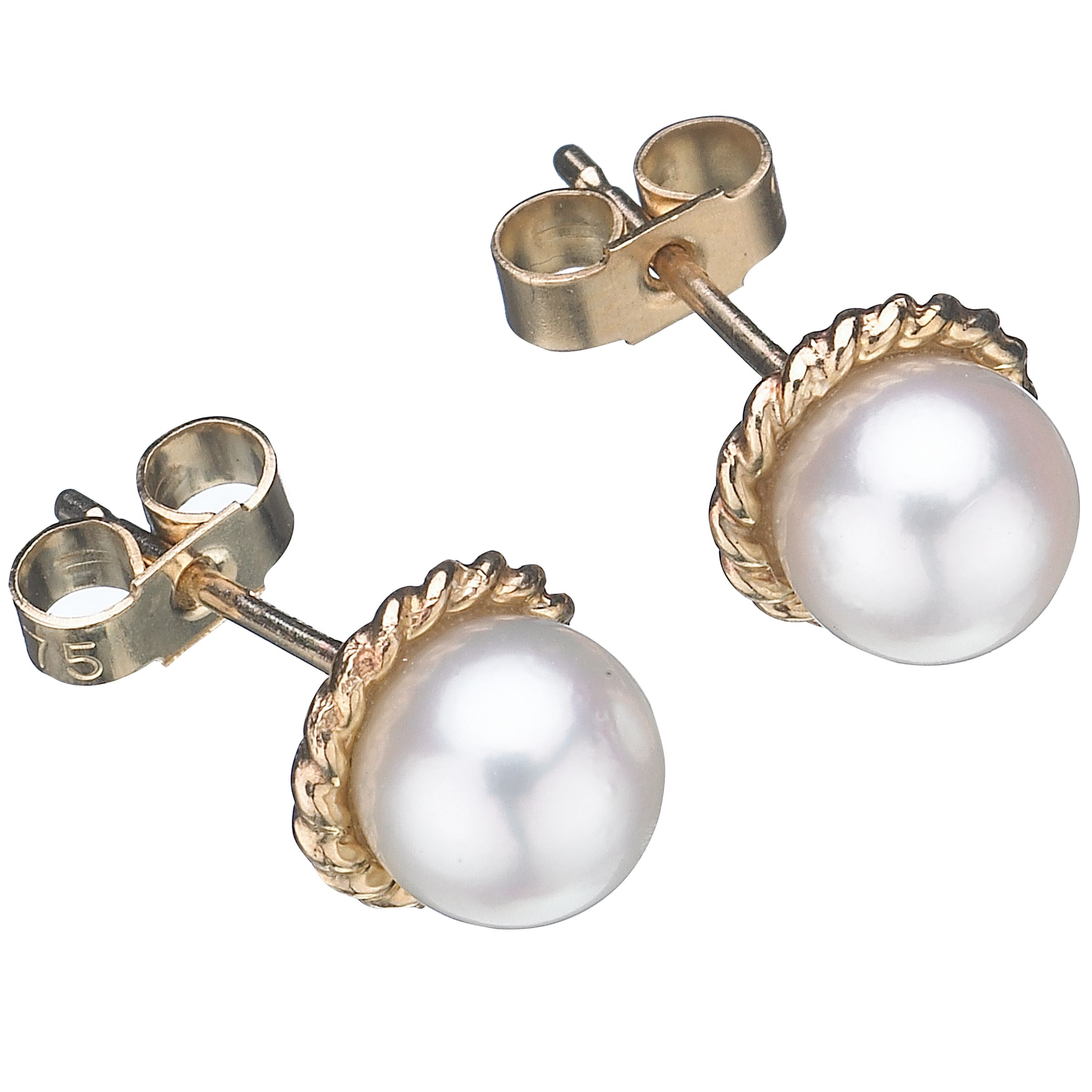 White Pearl Stud Earrings
