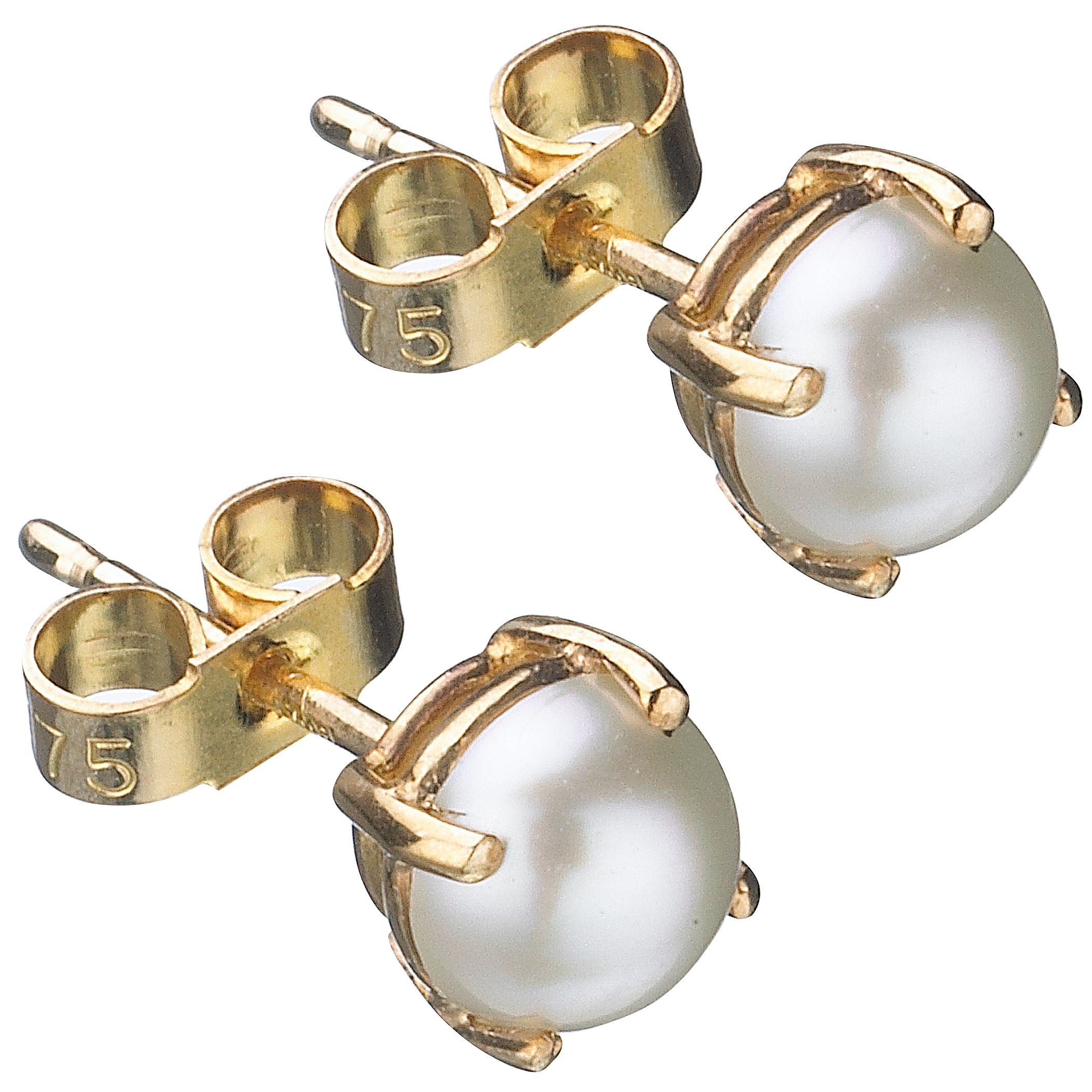 EWA White Pearl Stud Earrings