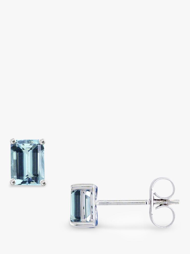 Aquamarine Stone Stud Earrings