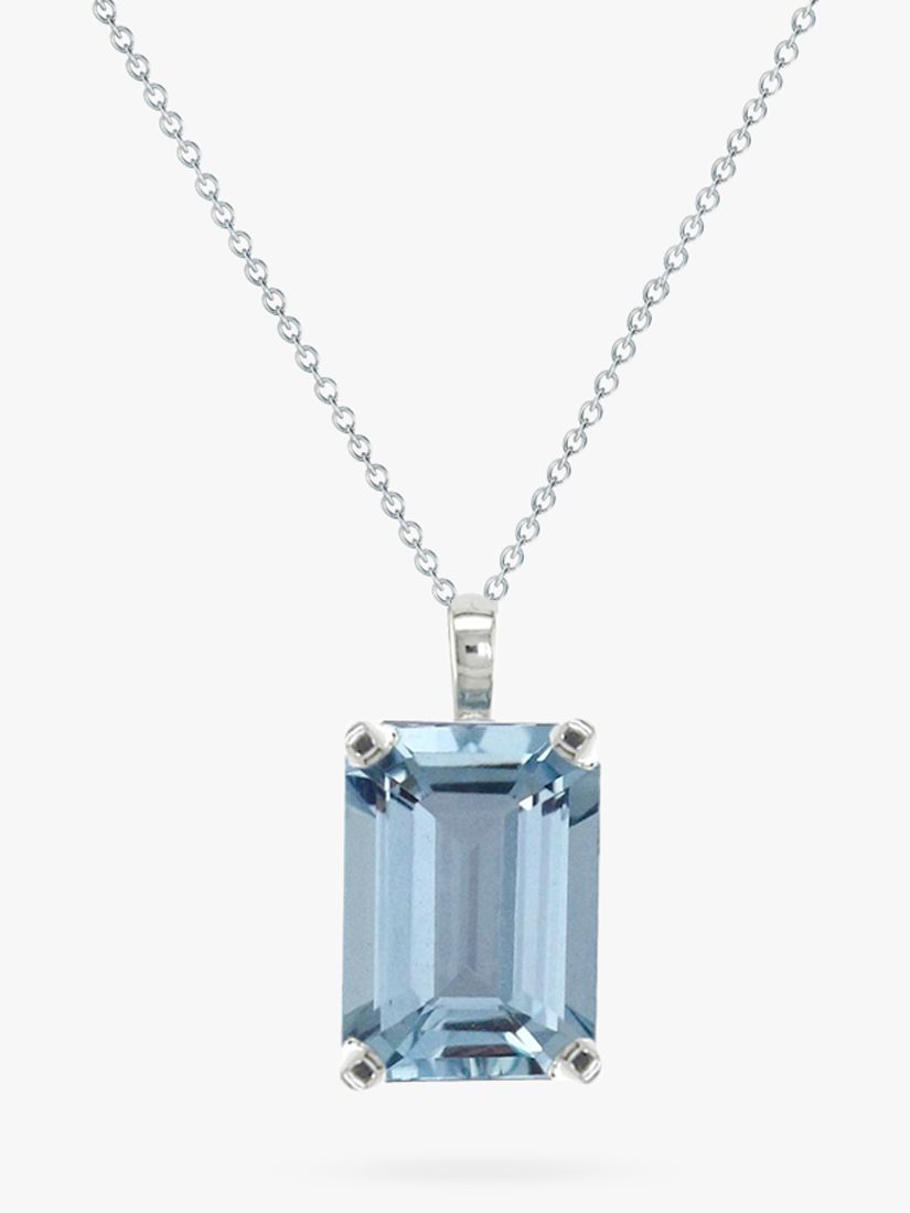 EWA 9ct White Gold and Aquamarine Pendant