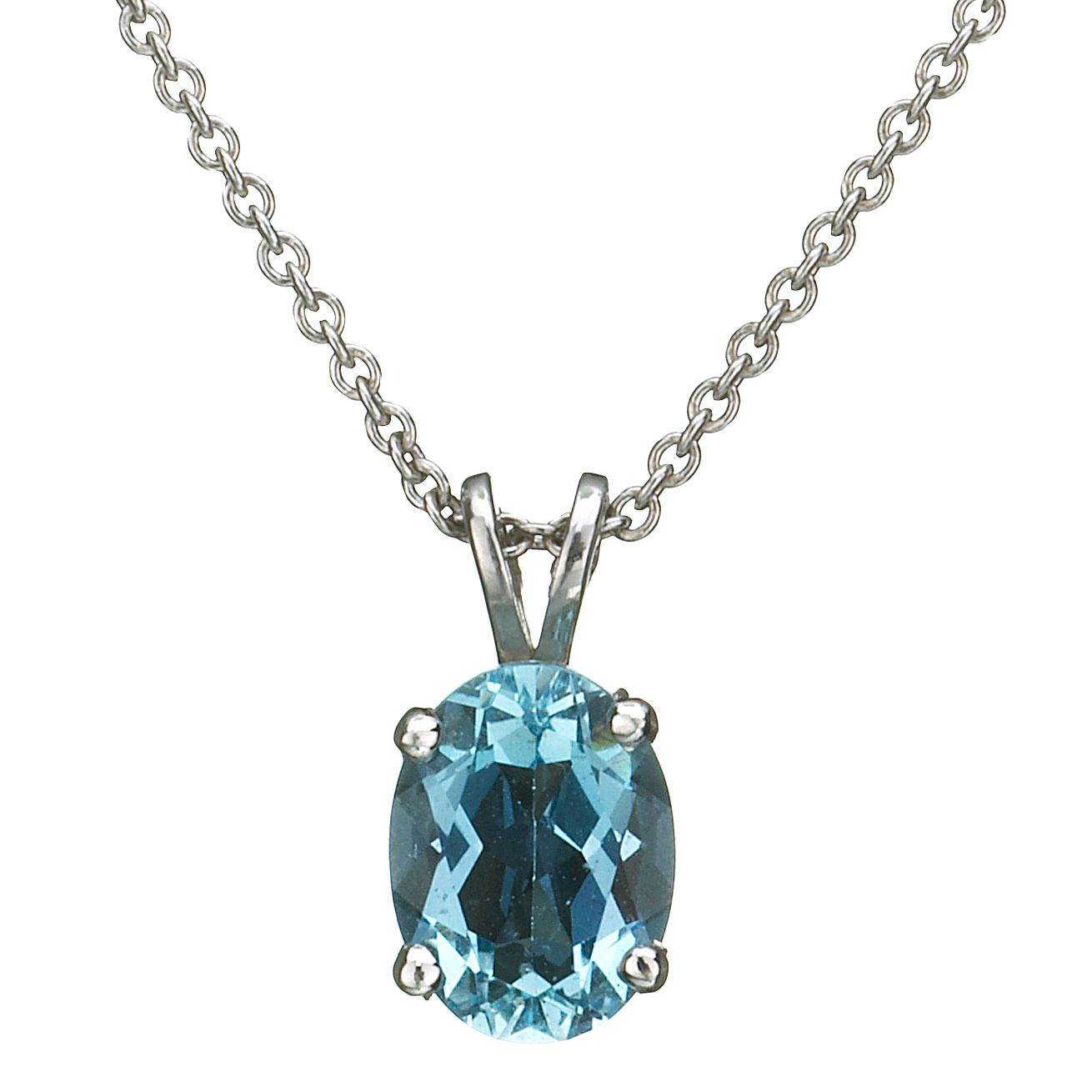 Oval Cut Aquamarine Necklace