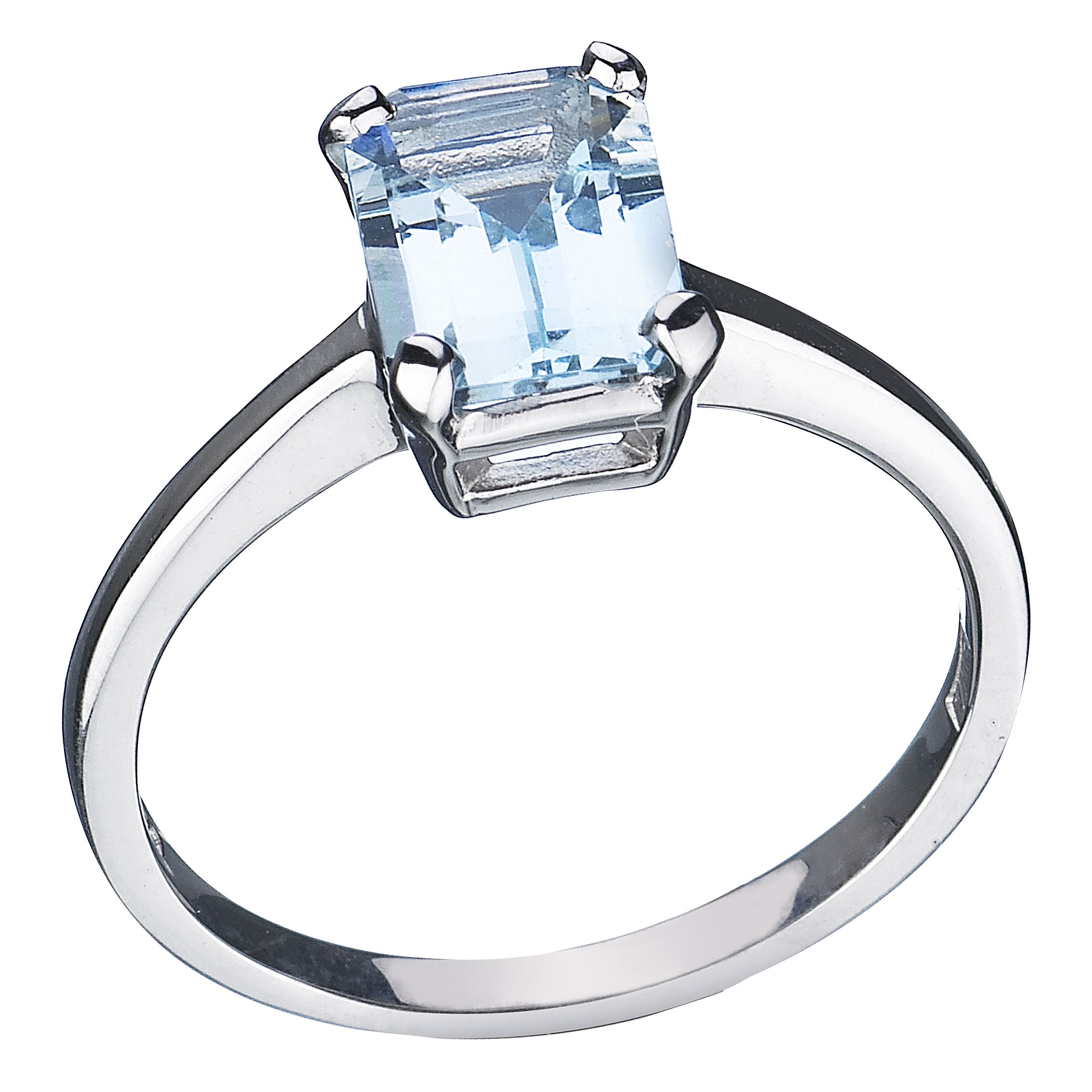 London Road Aquamarine Stone Ring, Size N at John Lewis