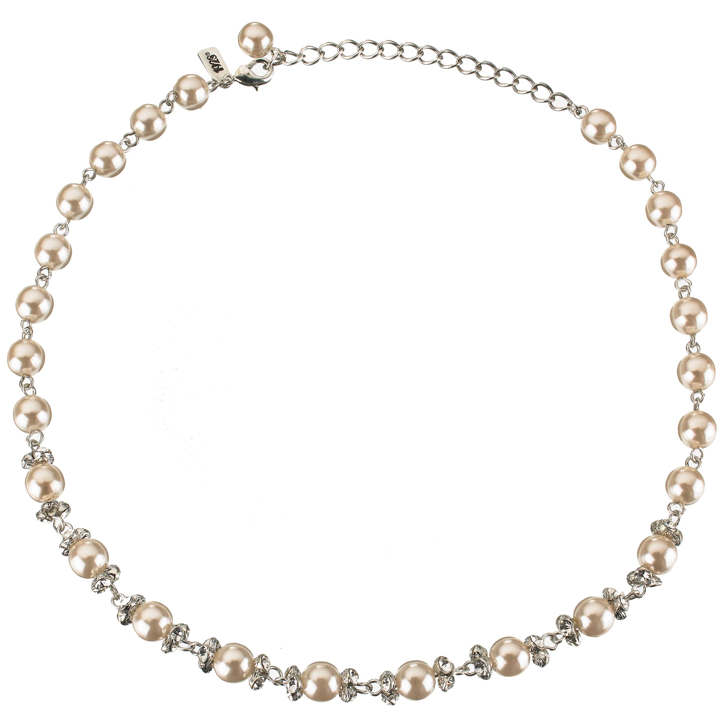 1928 Glass Pearl and Crystal Necklace