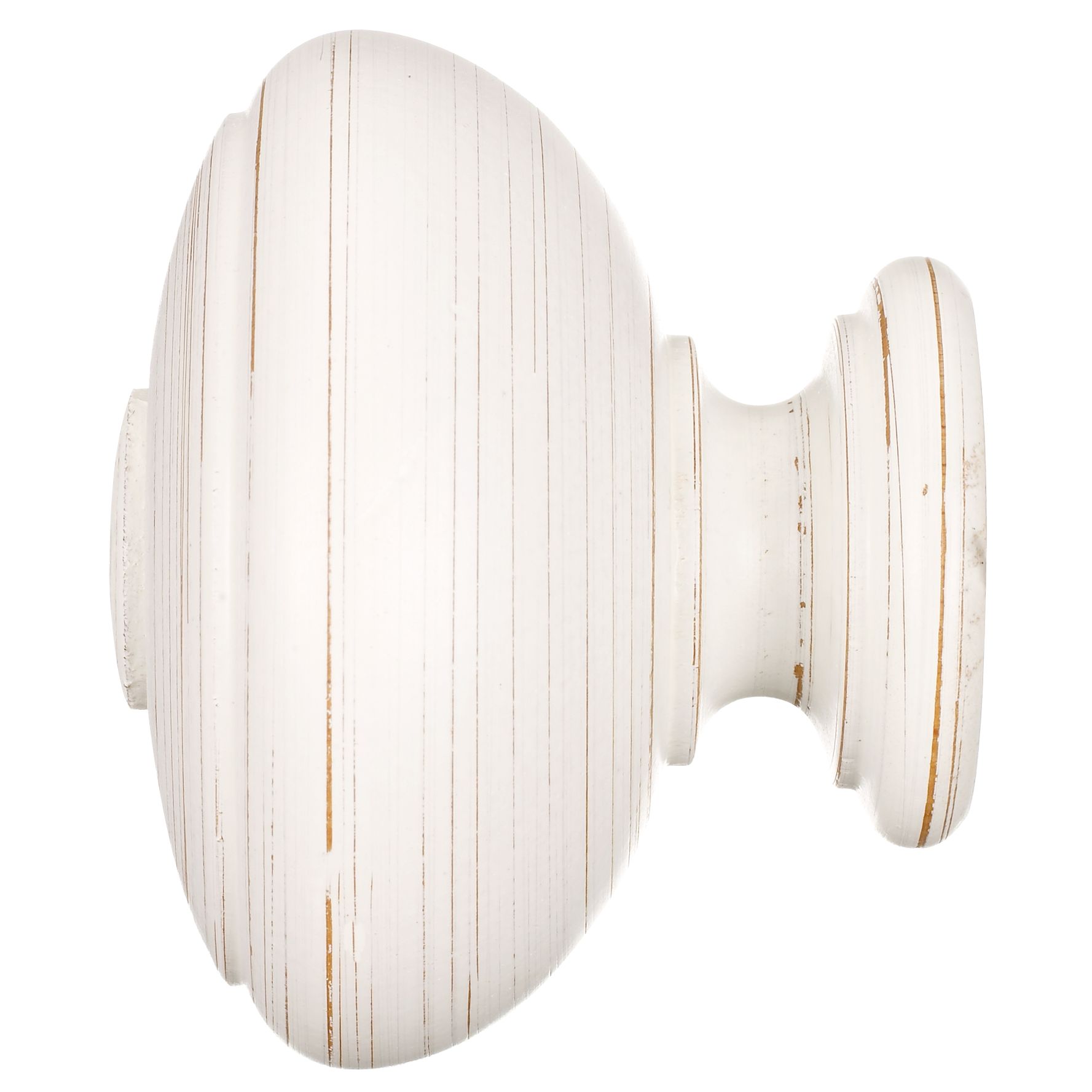 John Lewis Scratched White Wood Vase Finial