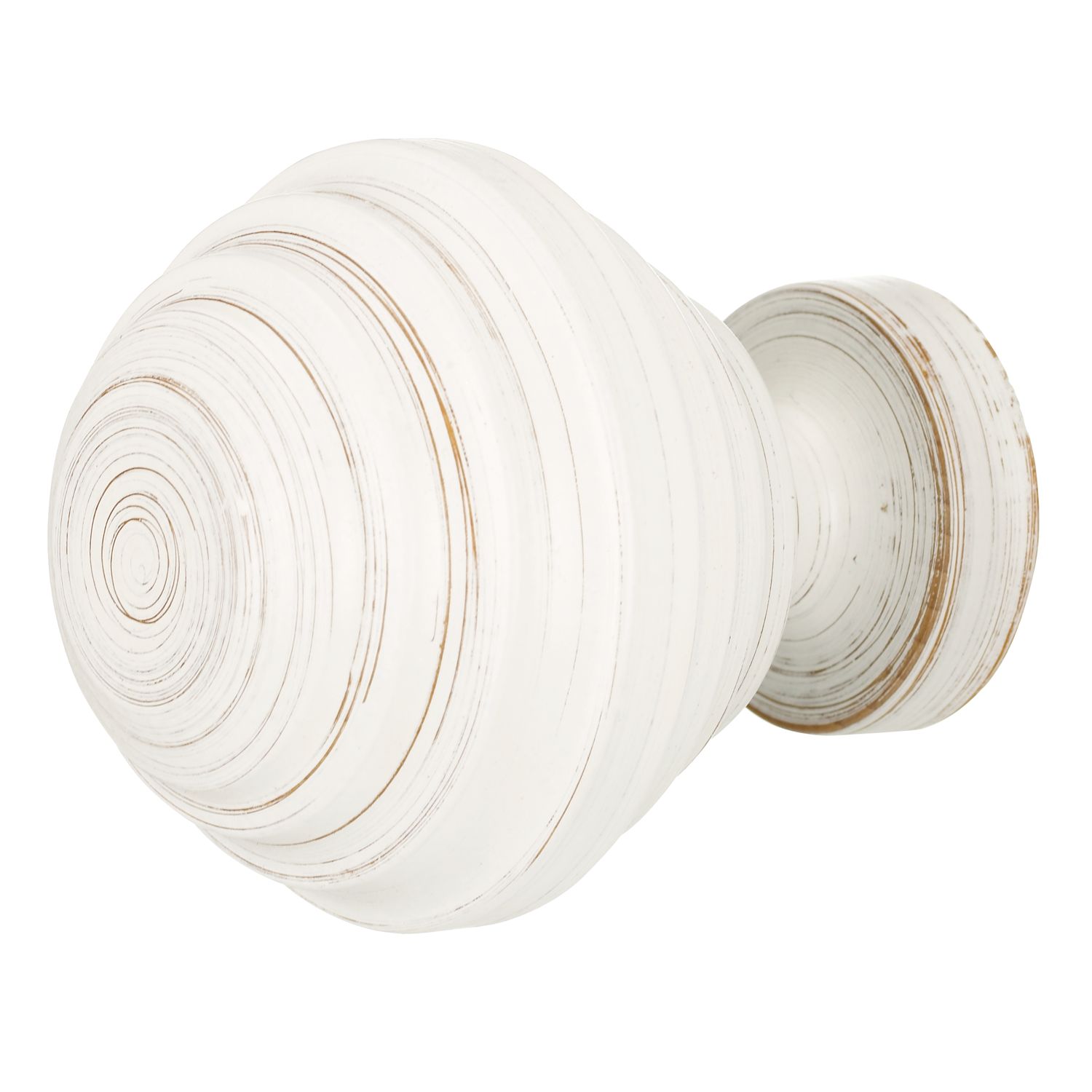 John Lewis Scratched White Wood Honey Finial