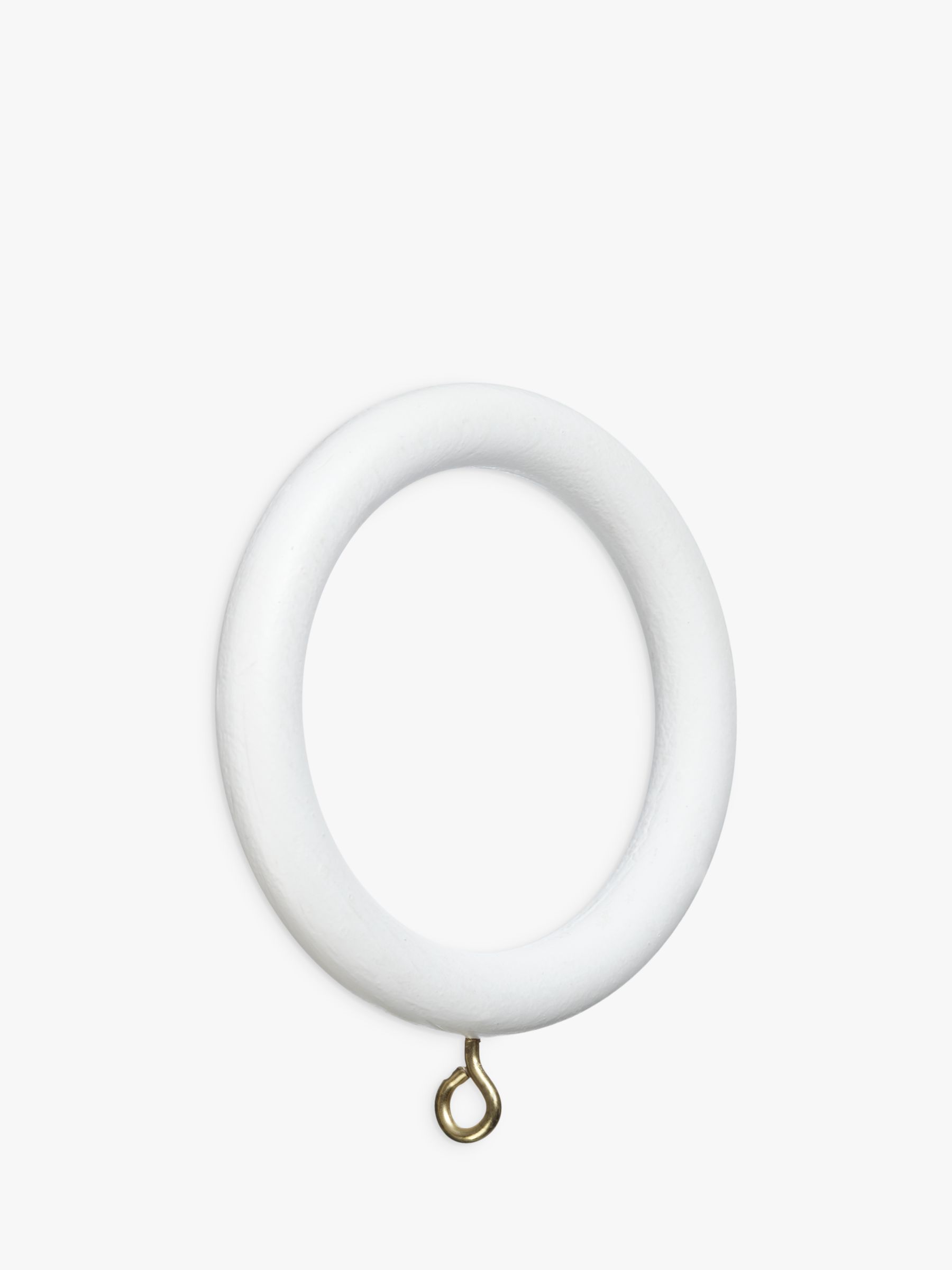 John Lewis Scratched White Wood Curtain Rings Pack of 6 35mm