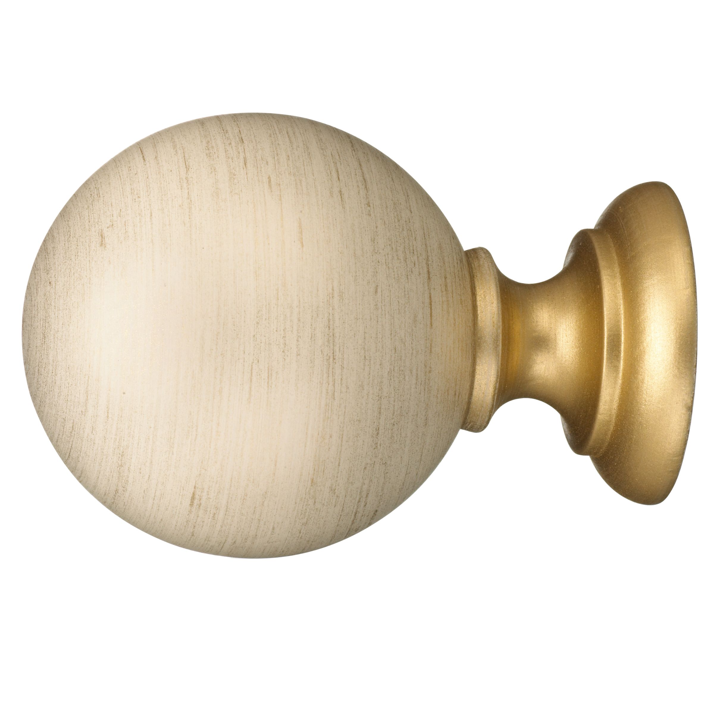 John Lewis Ball Finial, Cream / Gold, Dia.45mm