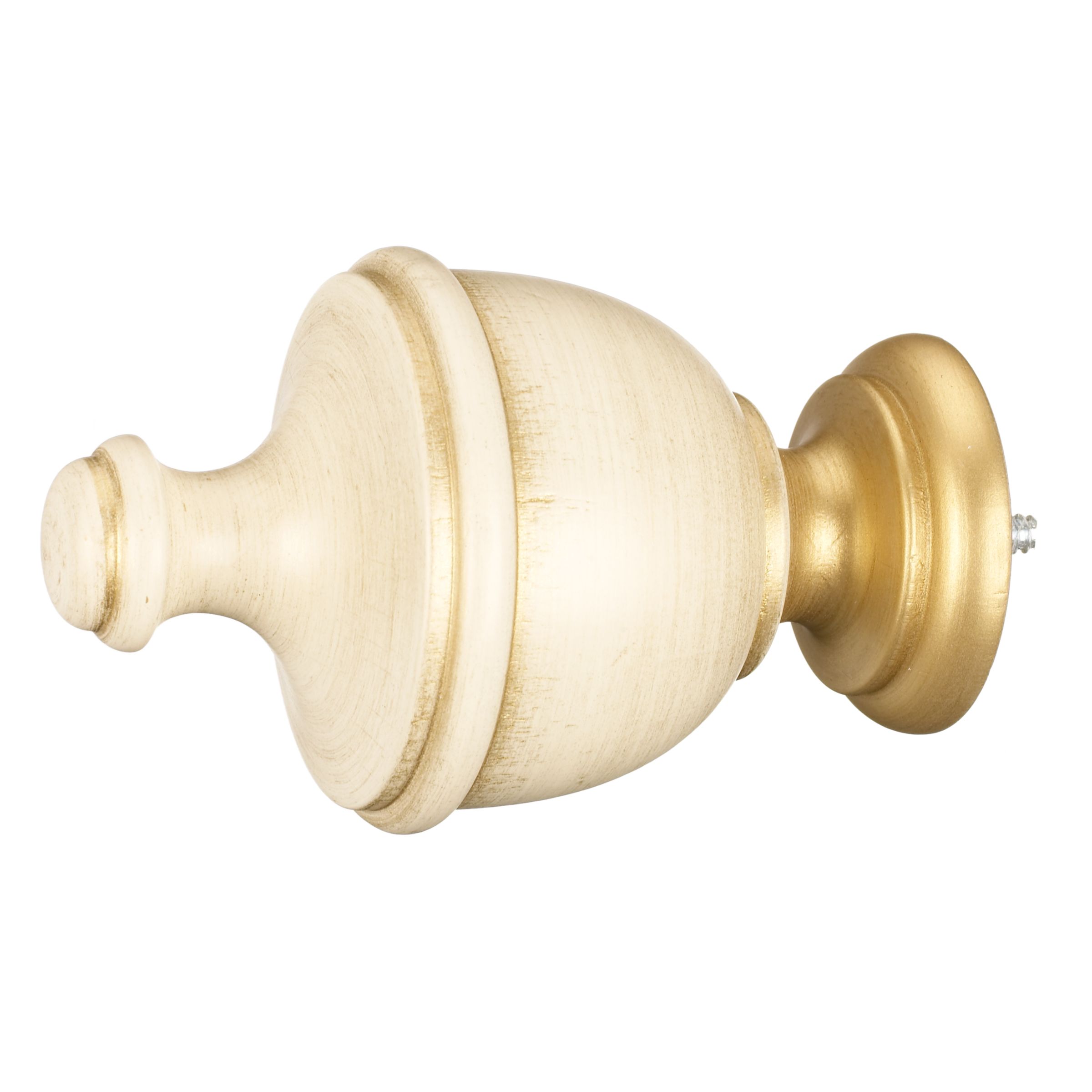 John Lewis Vase Finial, Cream / Gold, 45mm