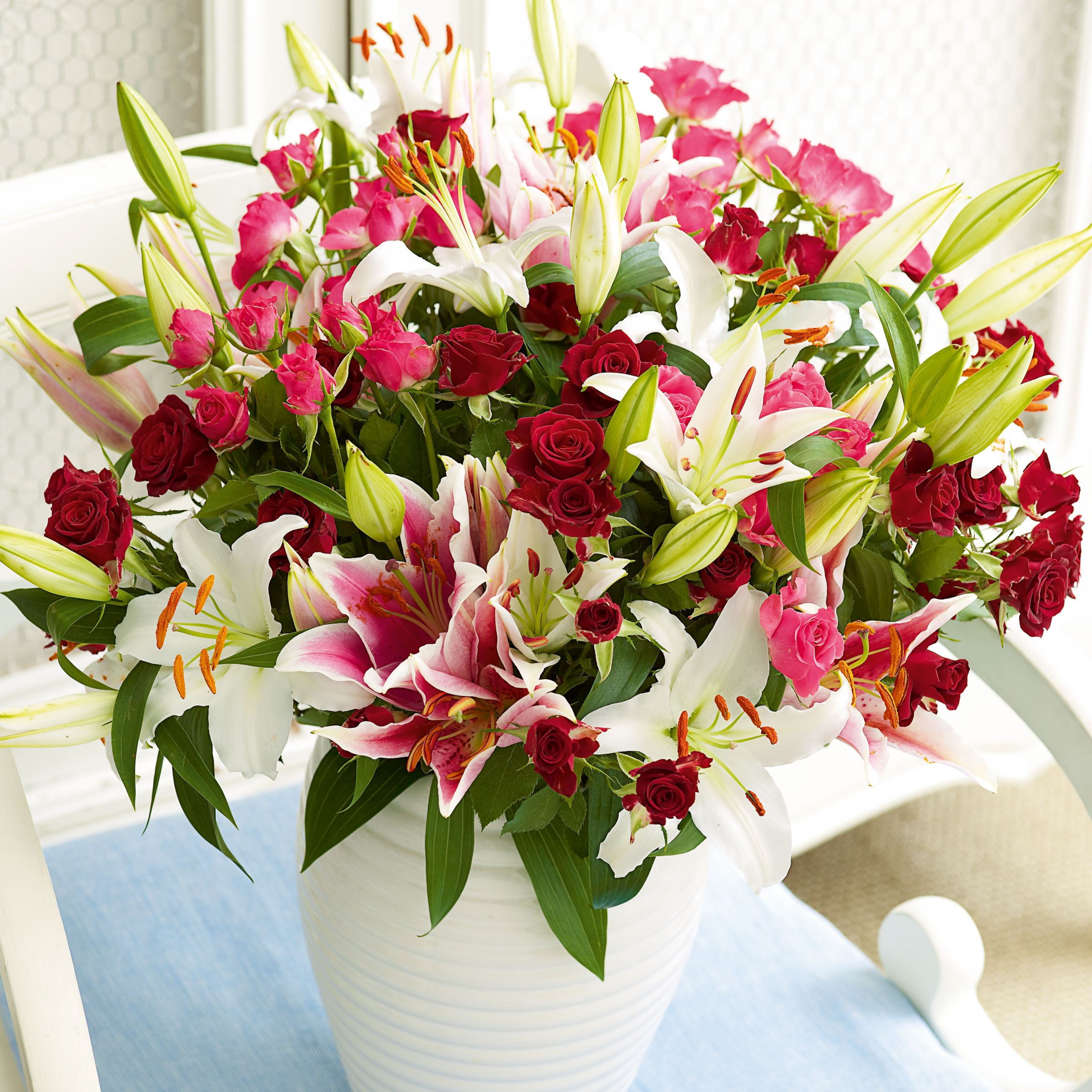 John Lewis Flowers  Super Rose and Lily Bouquet