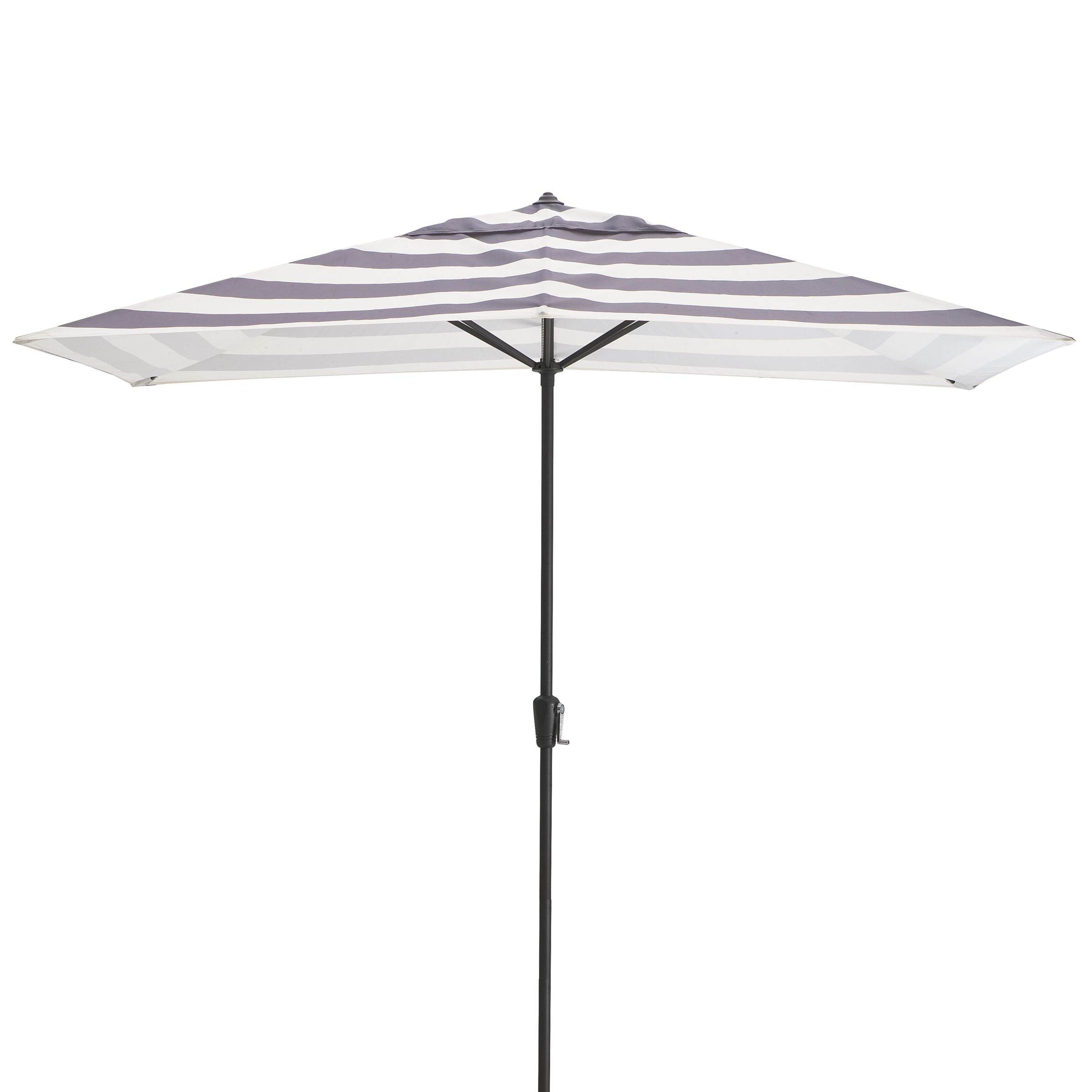 Wind-Up Aluminium Garden Parasol, Graphite/Stripe