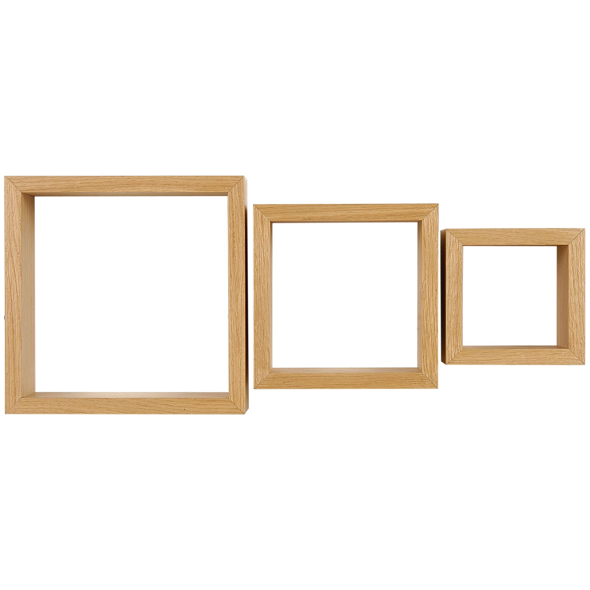 Geo Open Cube Shelves, Set of 3, Oak