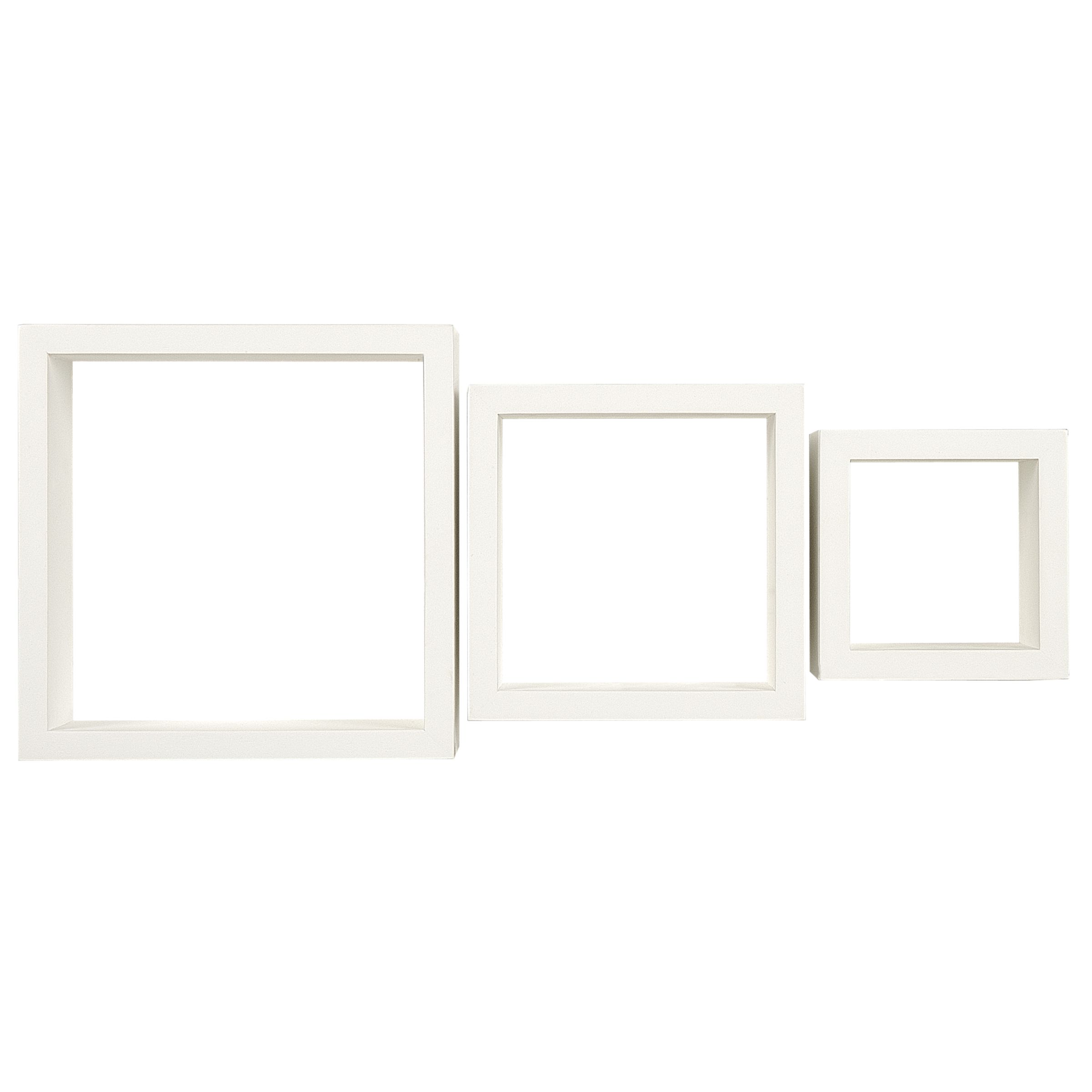 John Lewis Geo Open Cube Shelves Set of 3 White