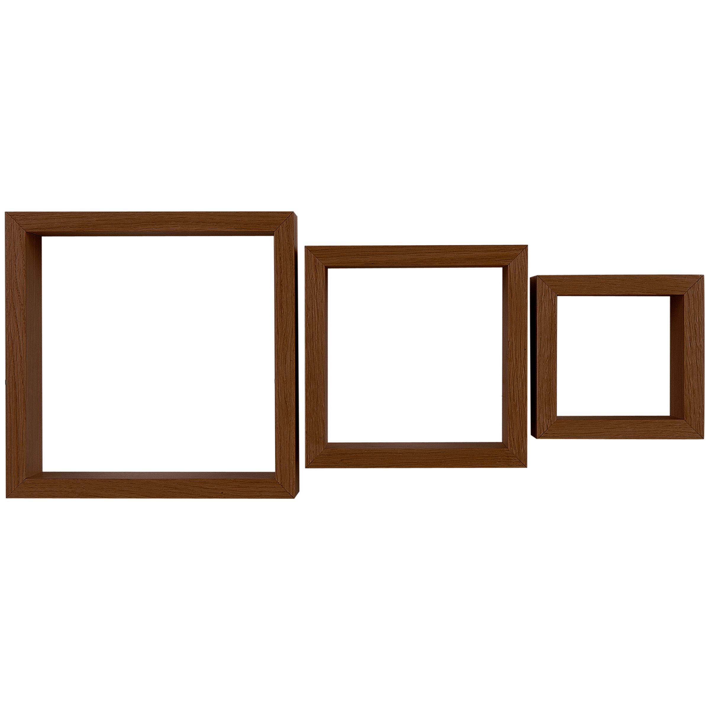 Geo Open Cube Shelves, Set of 3, Walnut