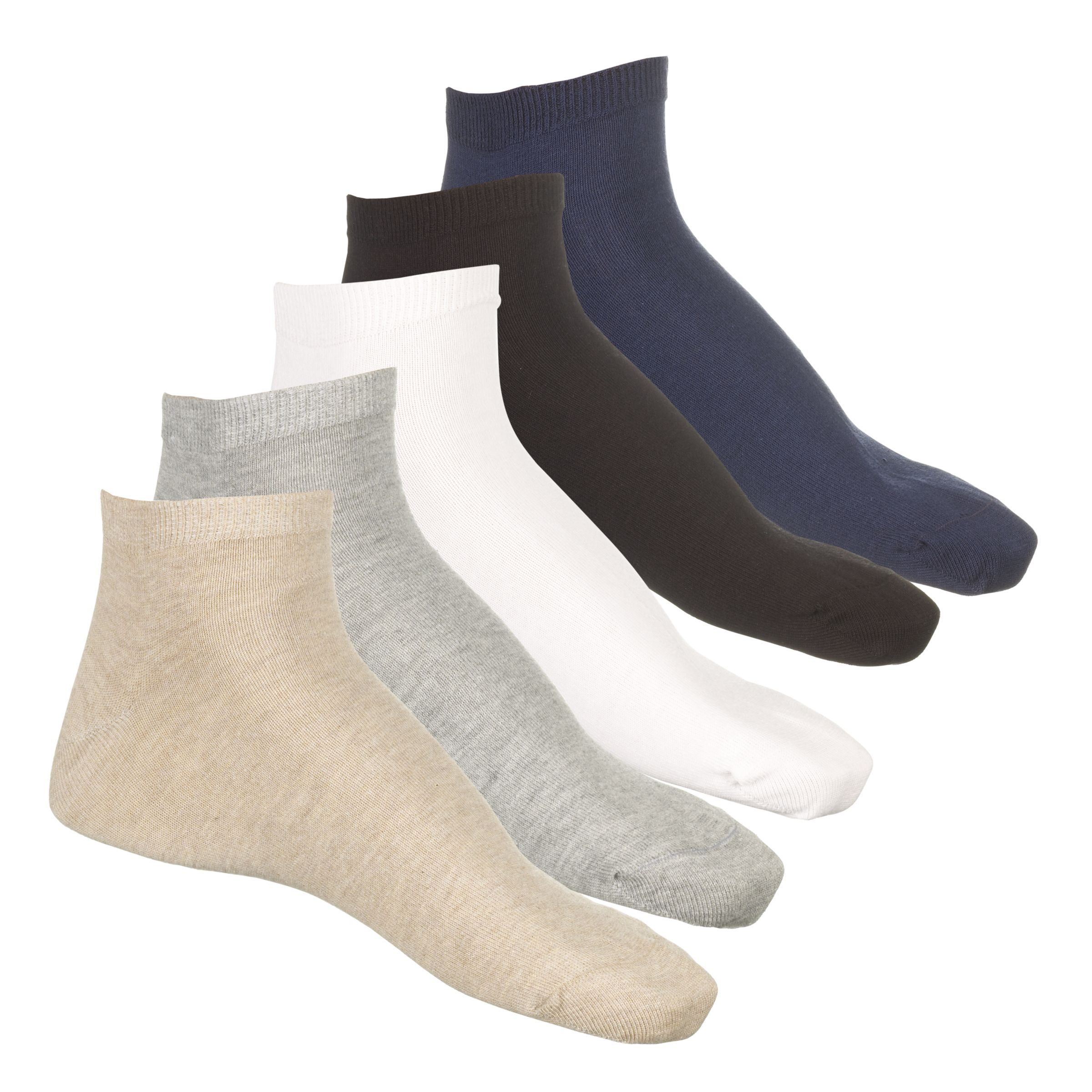 John Lewis Trainer Socks, Pack of 5, Multi-Coloured, One Size