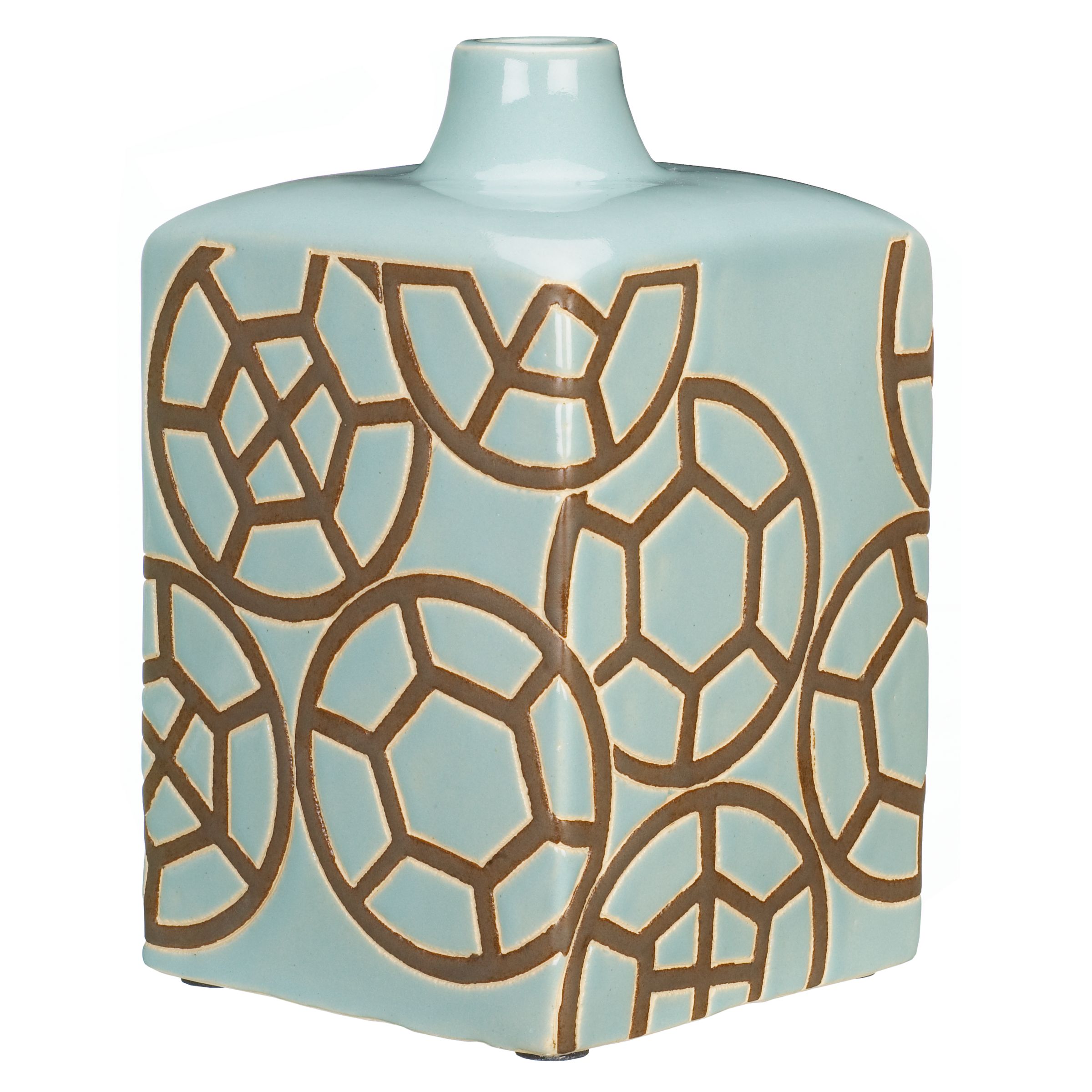 John Lewis Cube Vase, Duck Egg