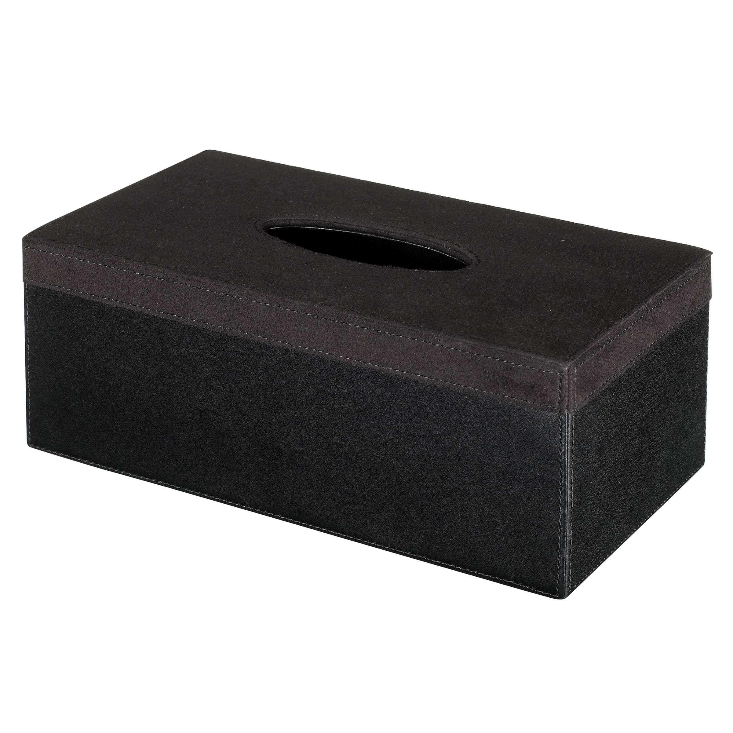 Leather Tissue Box Black