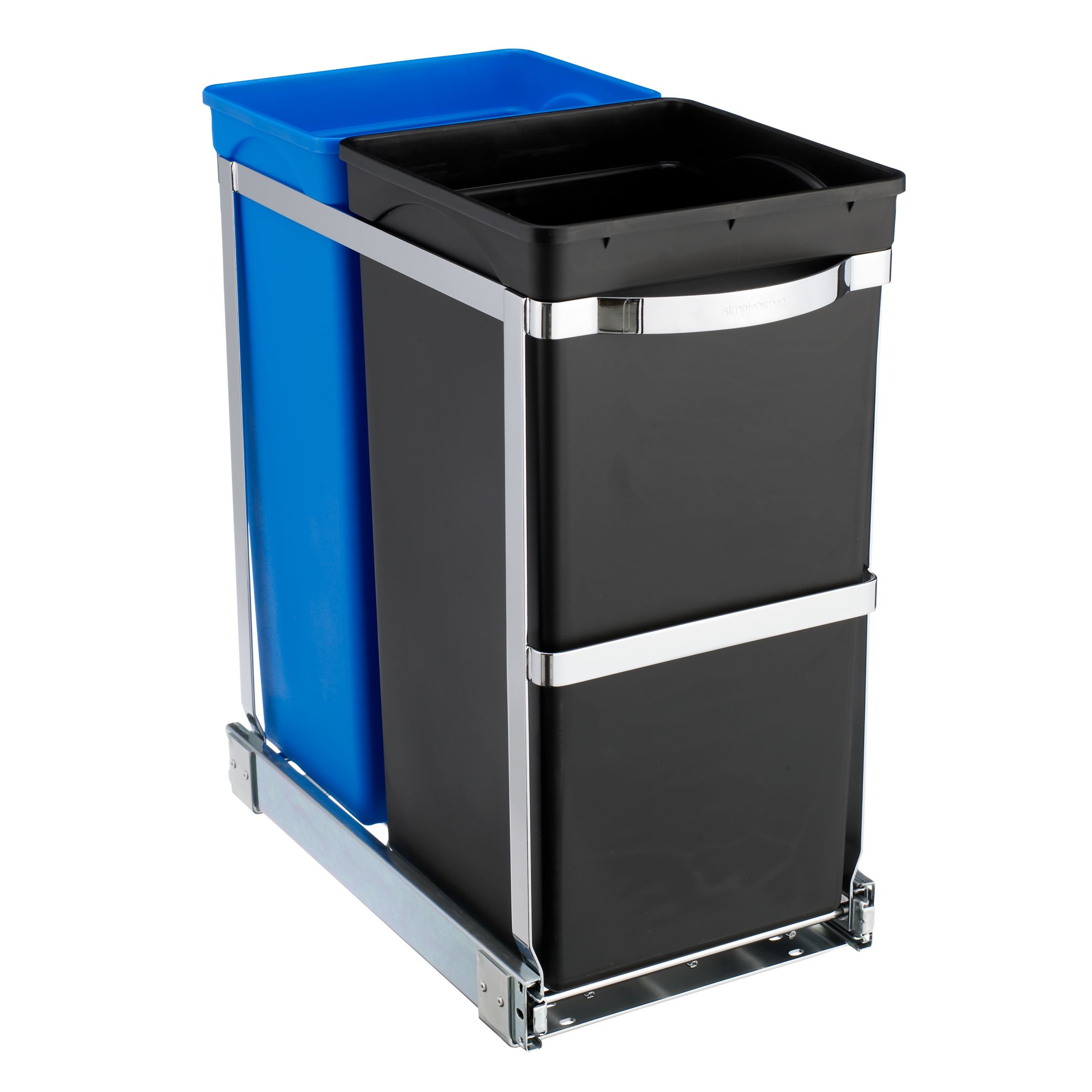 Dual Undercounter Recycling Bin, Steel, 35L