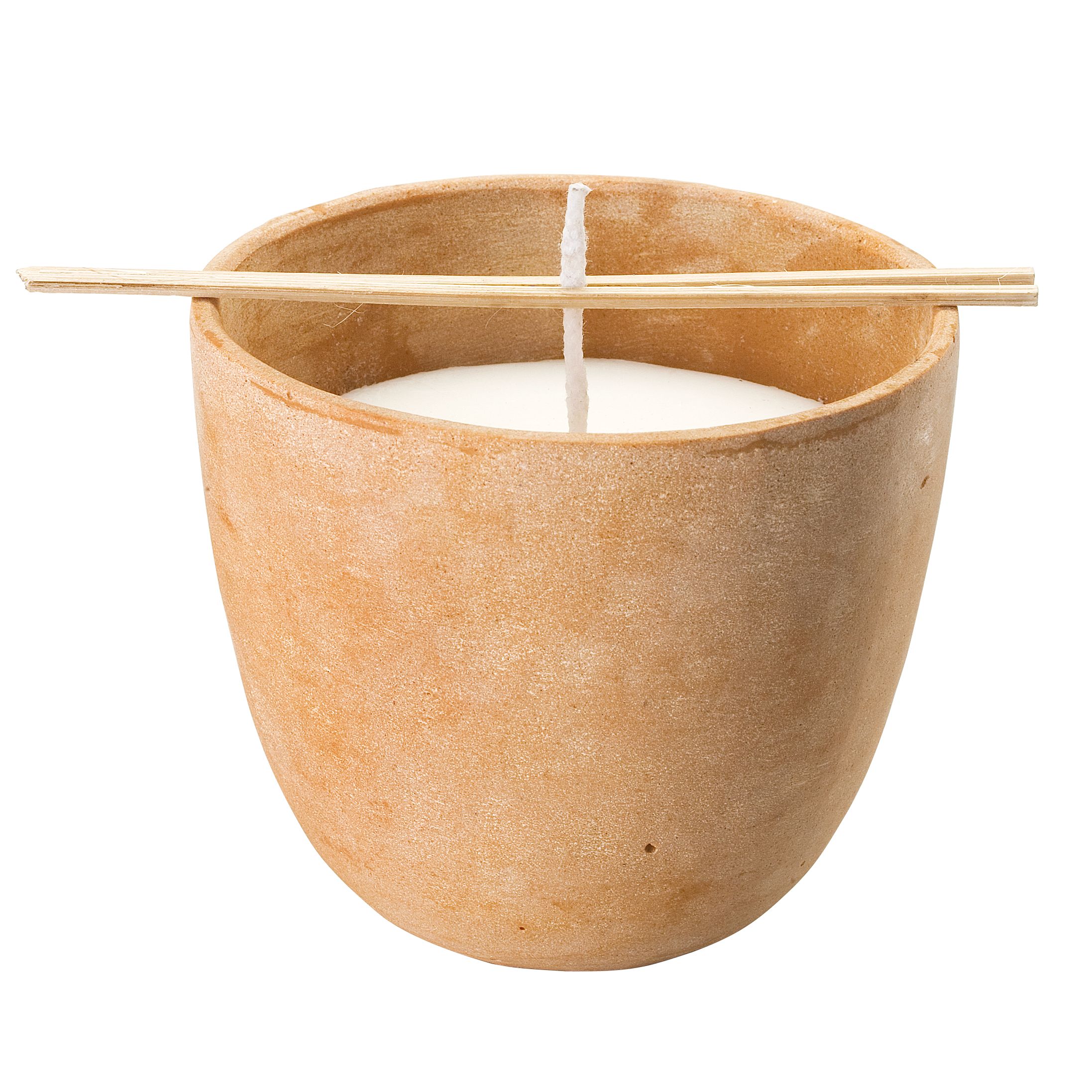 Caramel Ceramic Bowl with Ivory Wax, Small