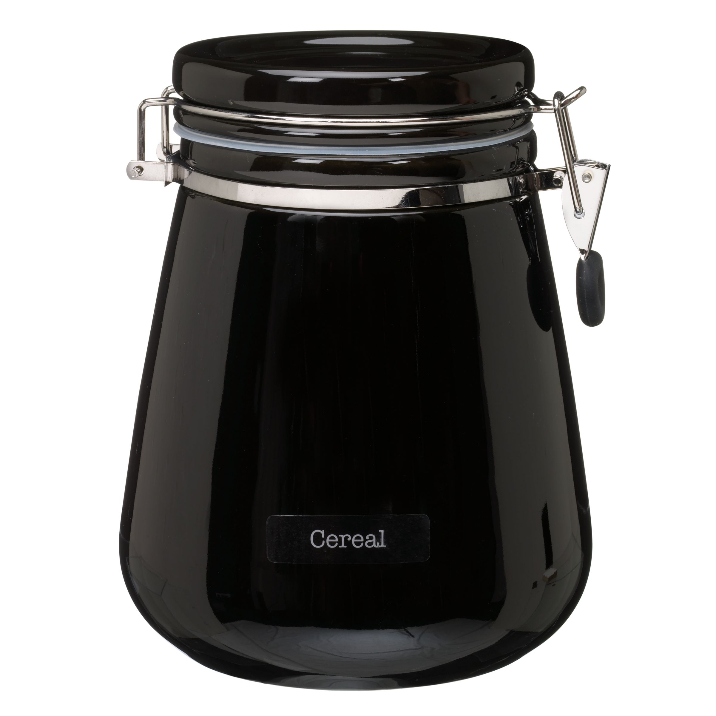 Typhoon Clip Storage Jar, Black, Large
