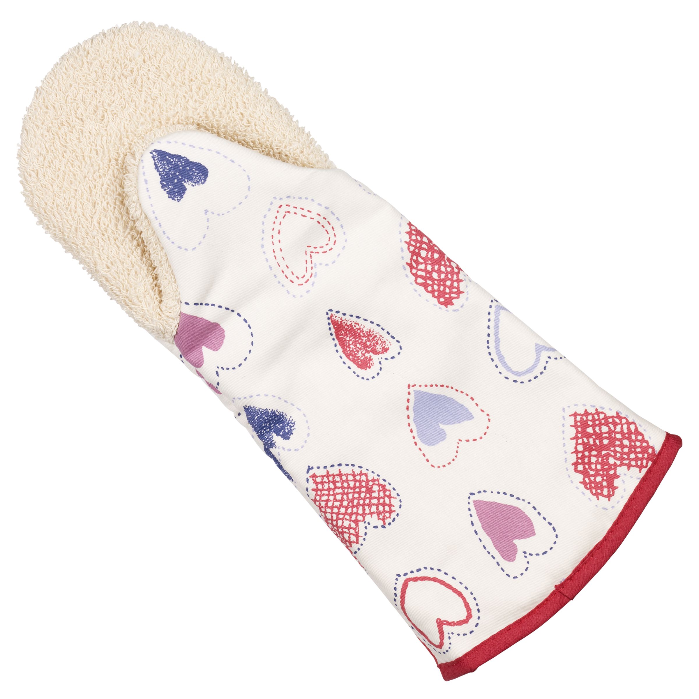 John Lewis Stitched Hearts Oven Mitt