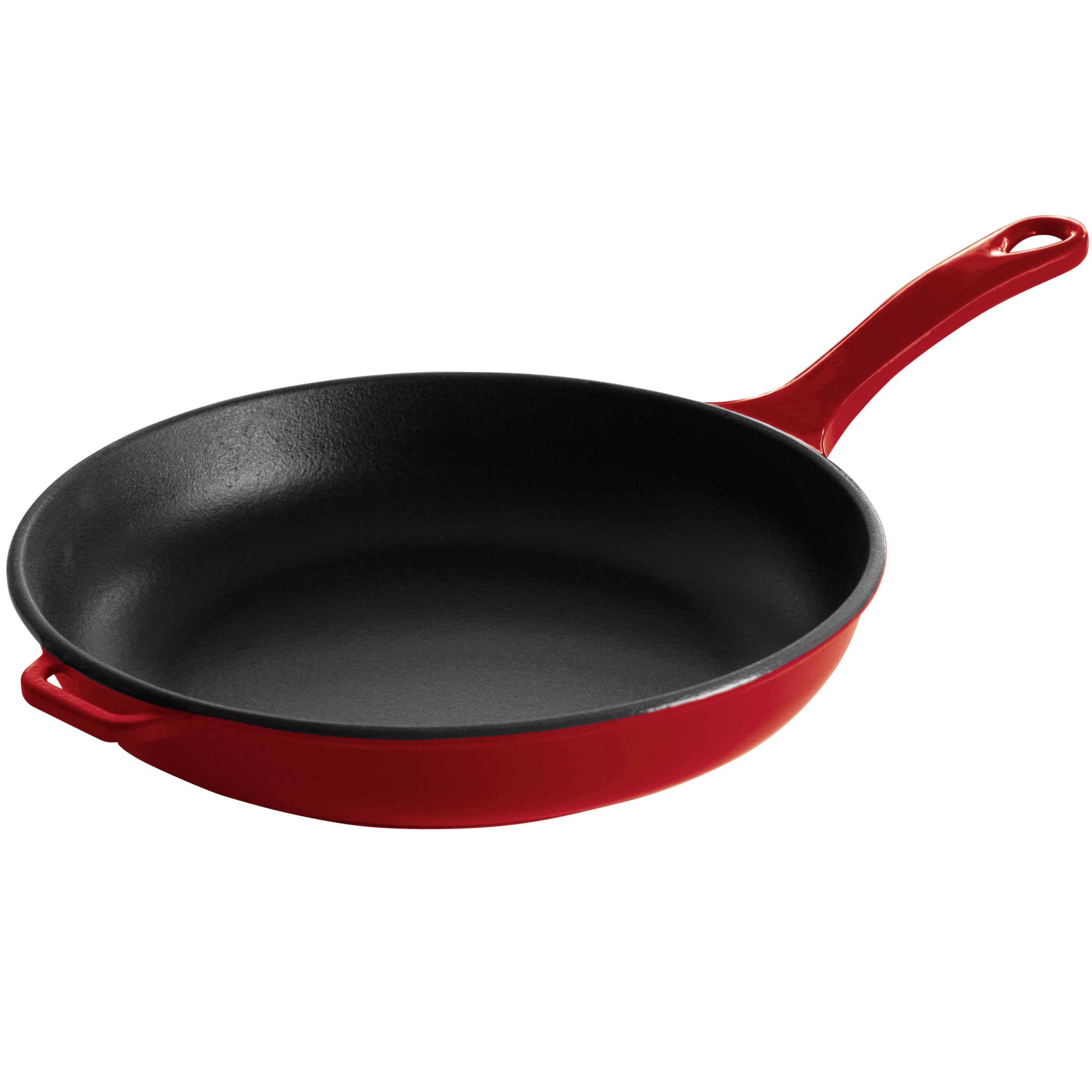 John Lewis Cast Iron 26cm Frypan Red Lacquer
