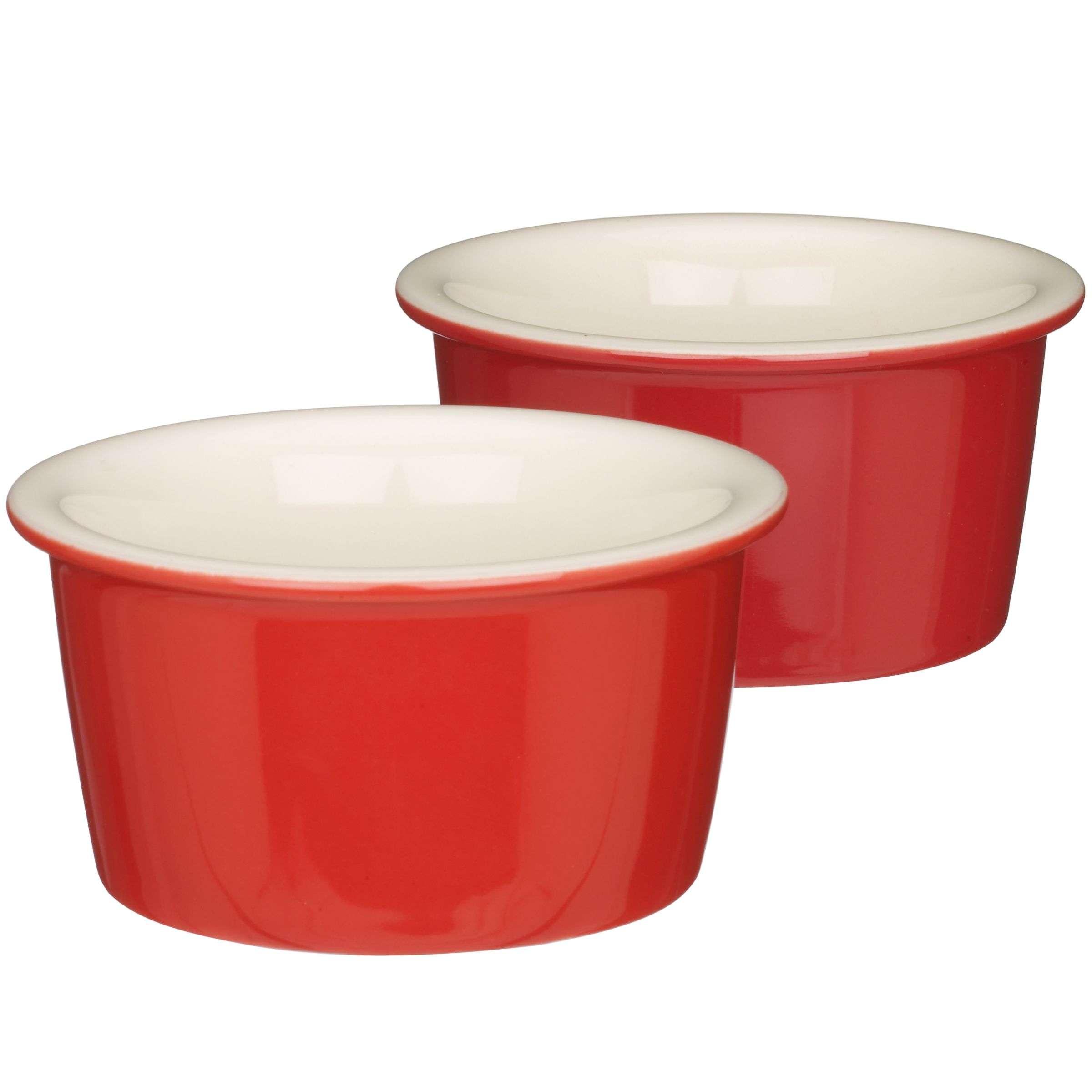 John Lewis Ceramic Ramekins Red Lacquer Set of 2