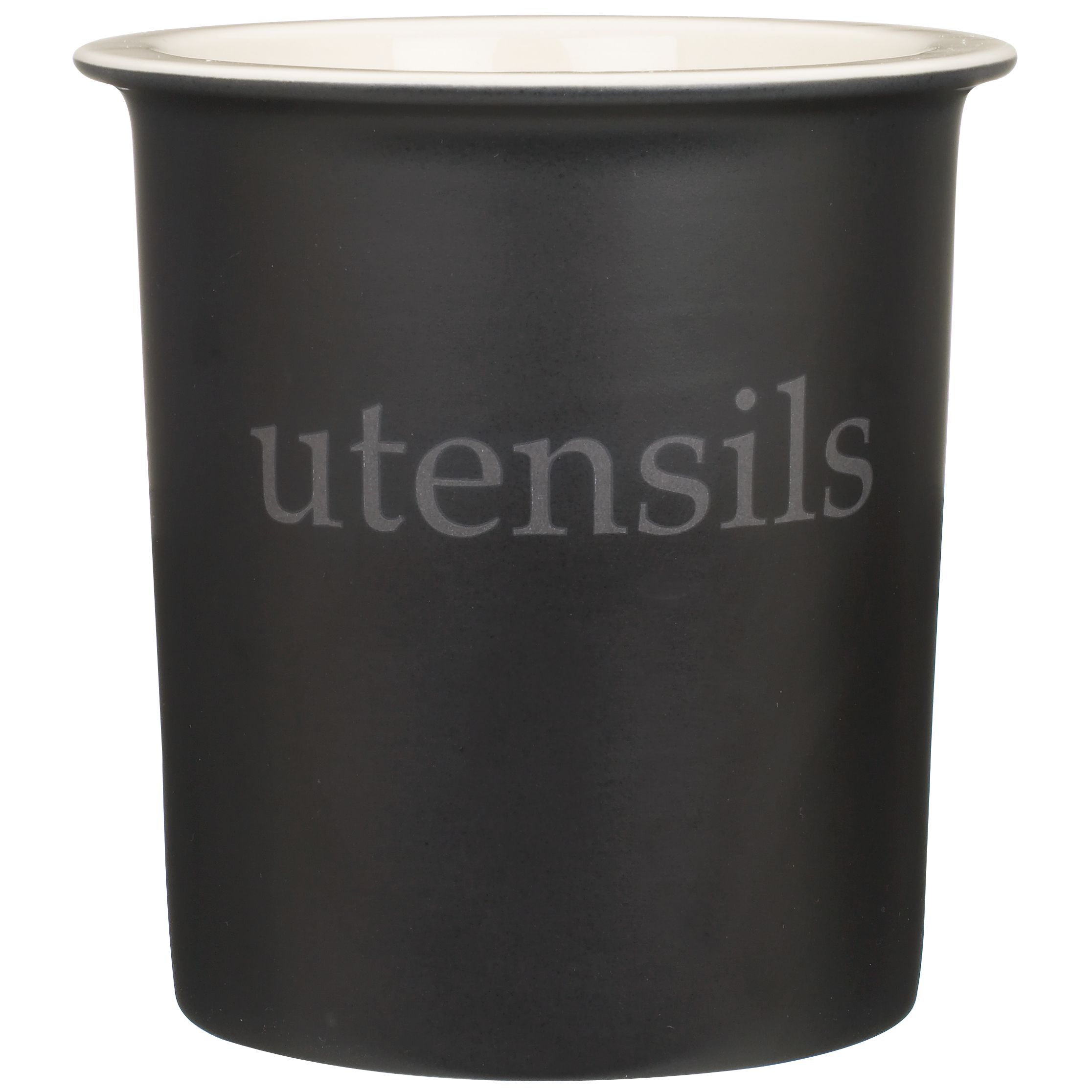 Ceramic Utensil Pot, Black