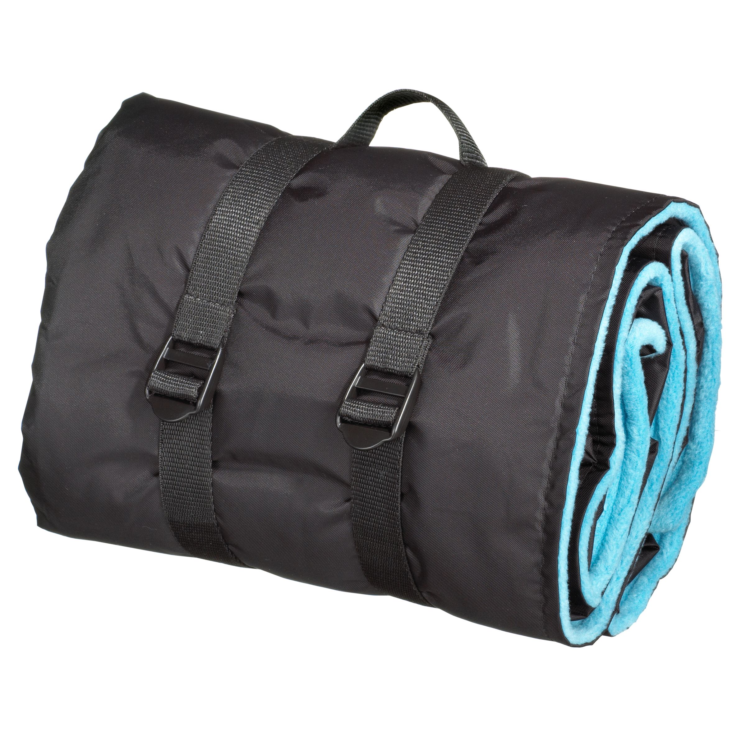 John Lewis Picnic Rug, Black / Turquoise