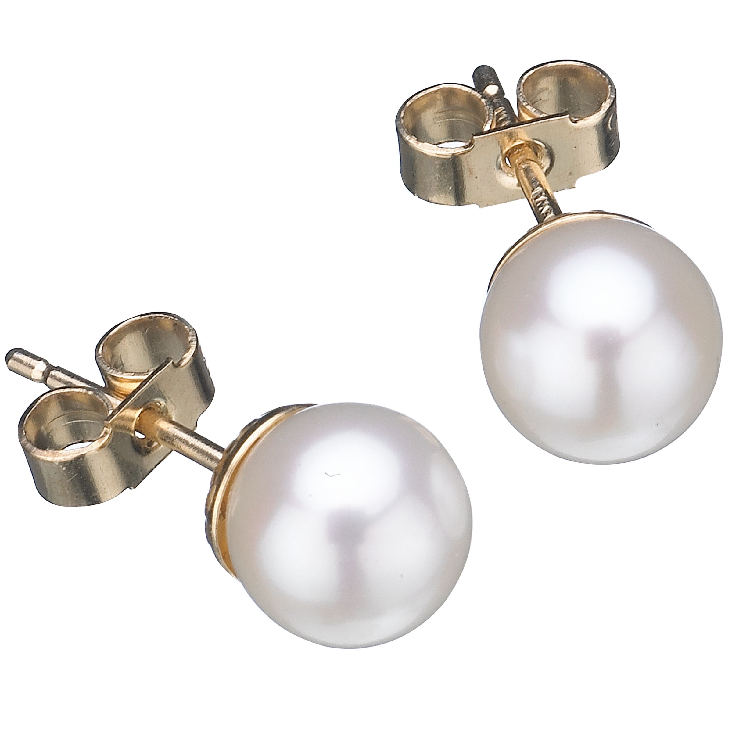 EWA White Pearl Stud Earrings