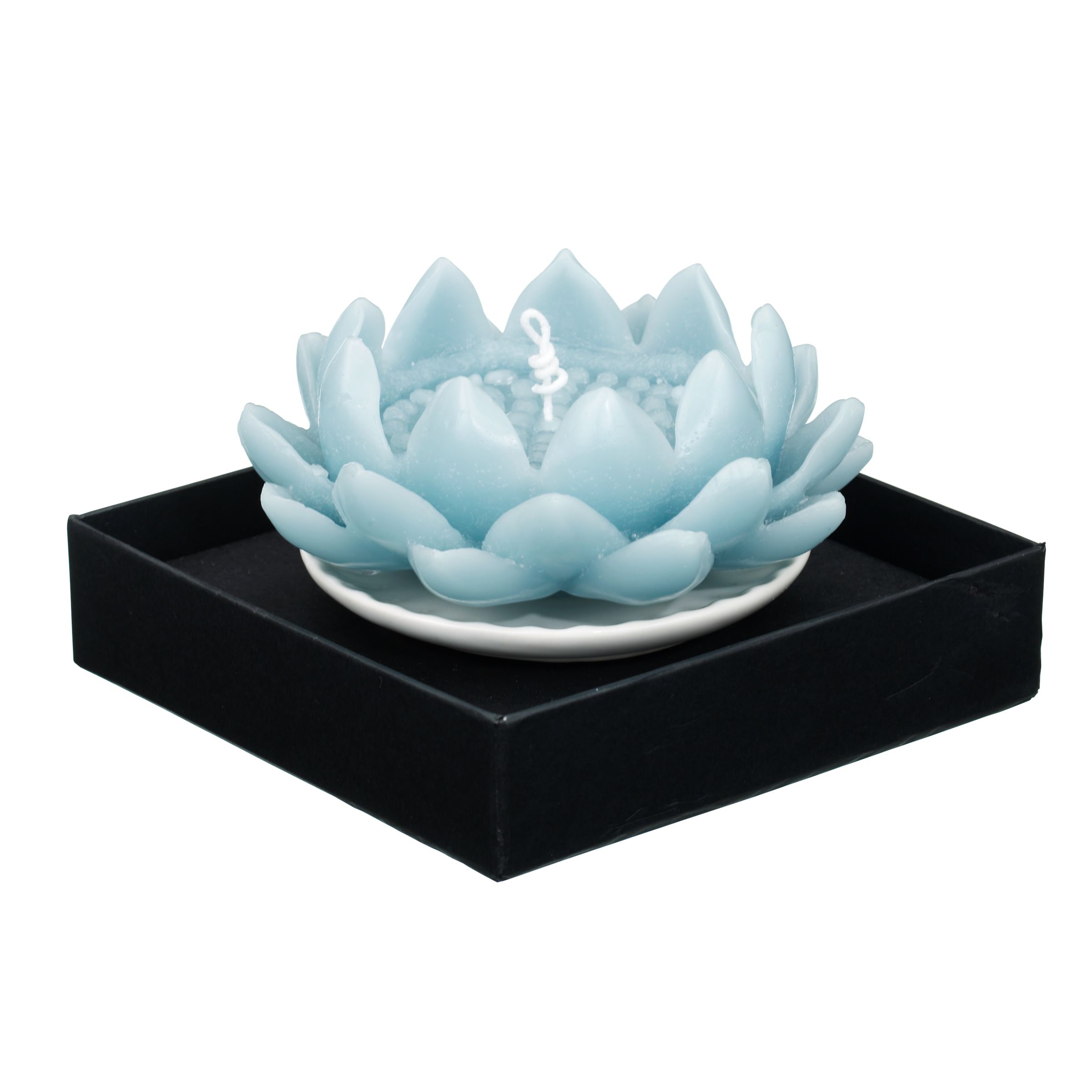 Lotus Flower Candle, Large, Duck Egg