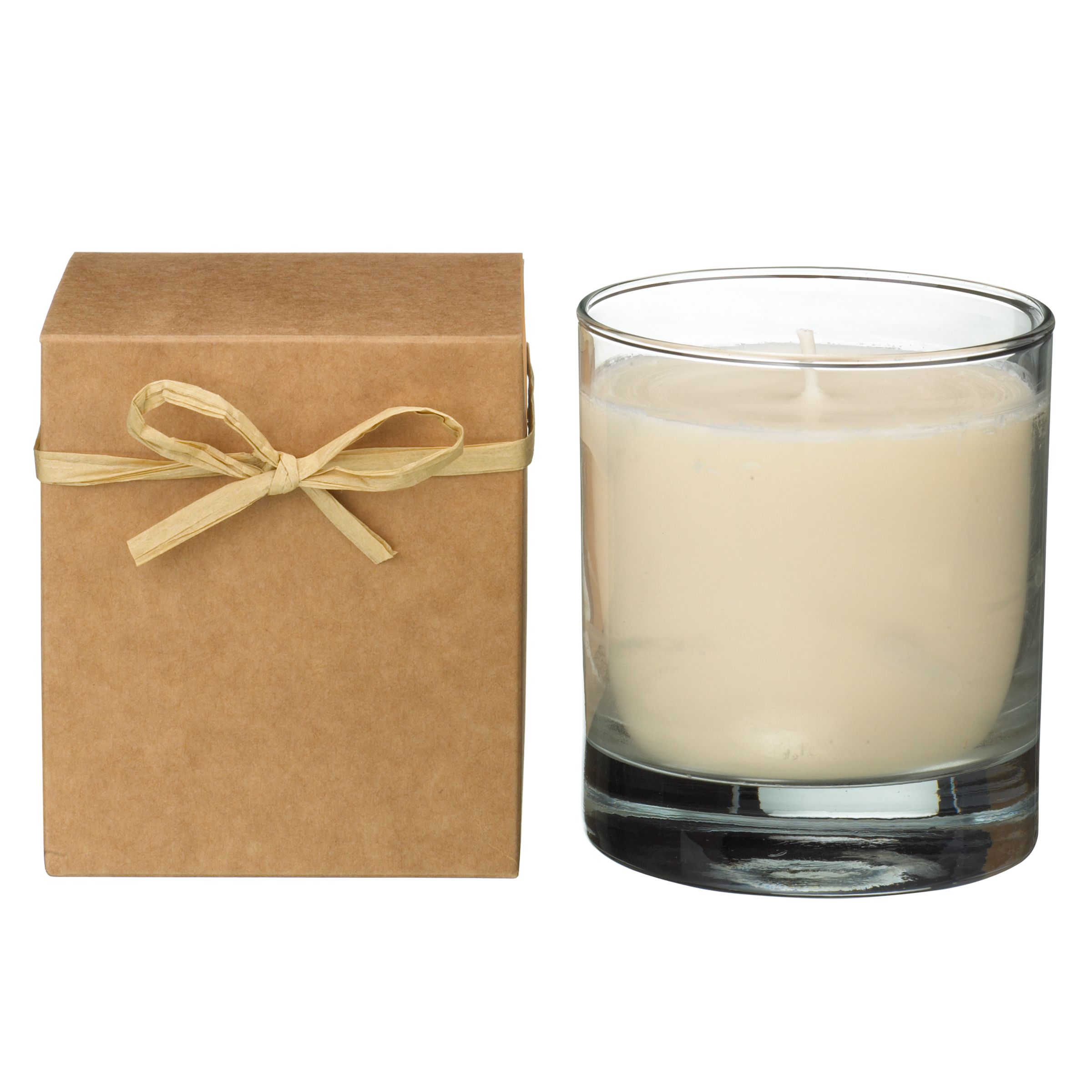 Natural Wax Scented Candle in a Glass: Sweet Vanilla, Patchouli and Geranium