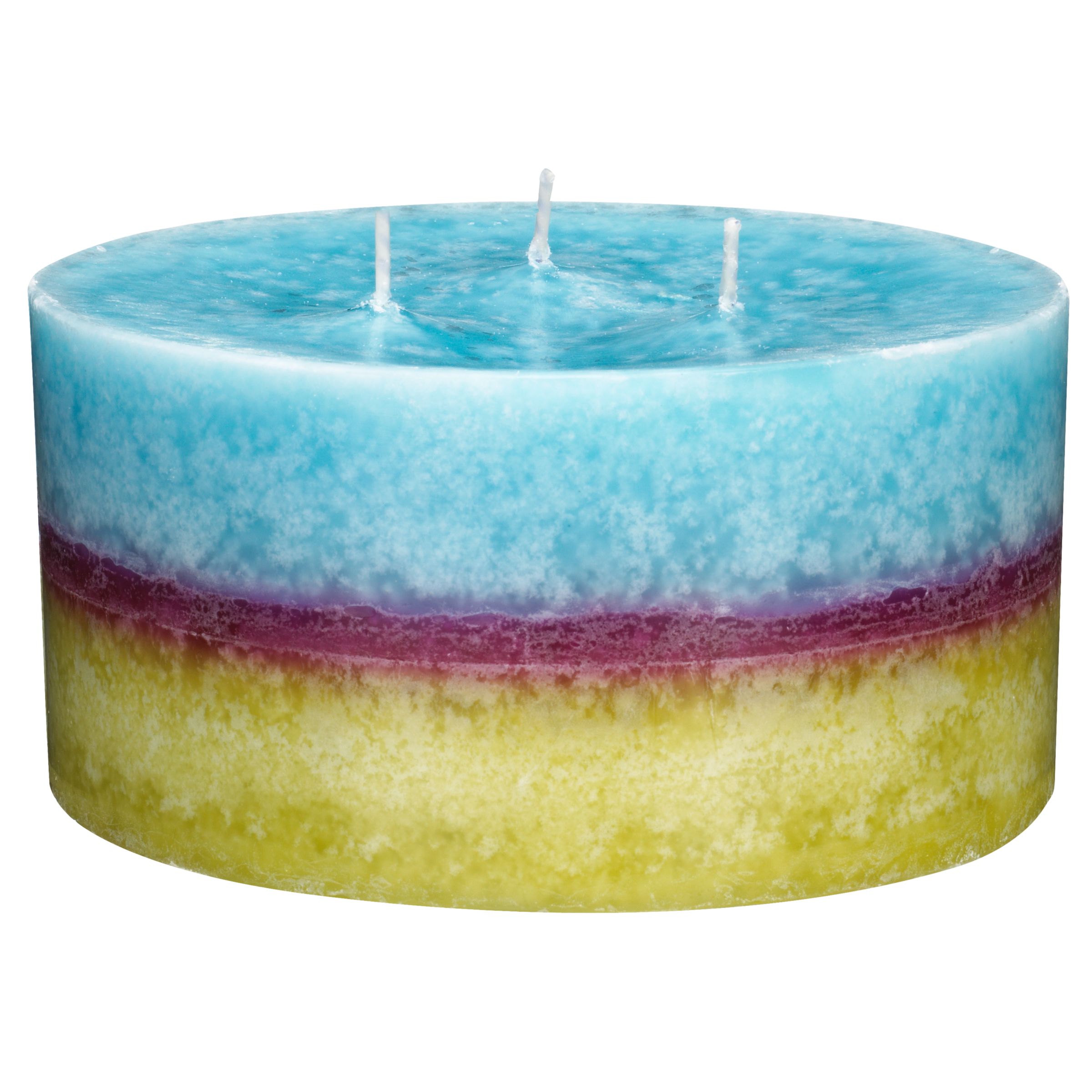 Stoneglow Mottled Wax Scented Candle, 3 Wick Pillar