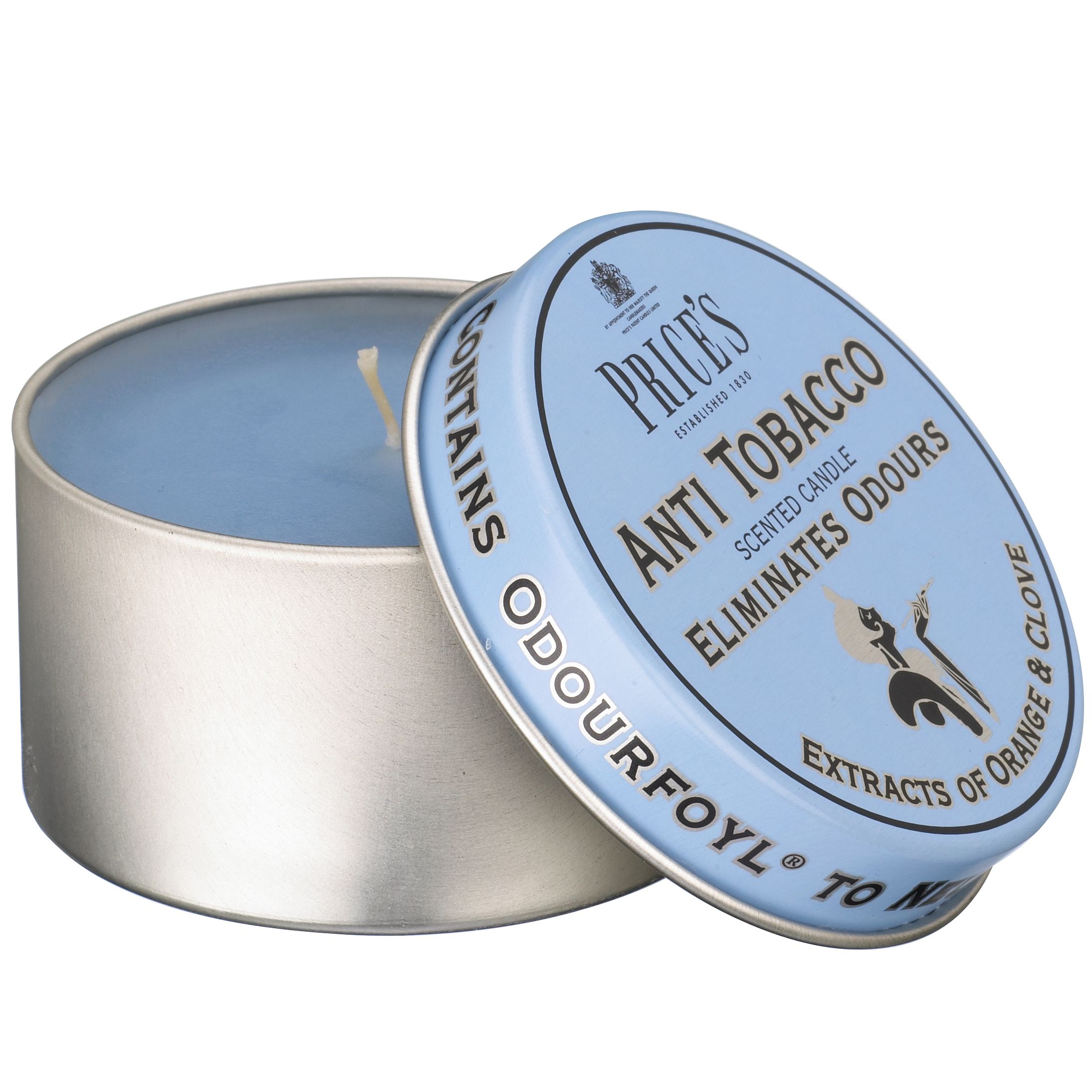 Price's Anti Tobacco Candle Tin, Orange & Clove
